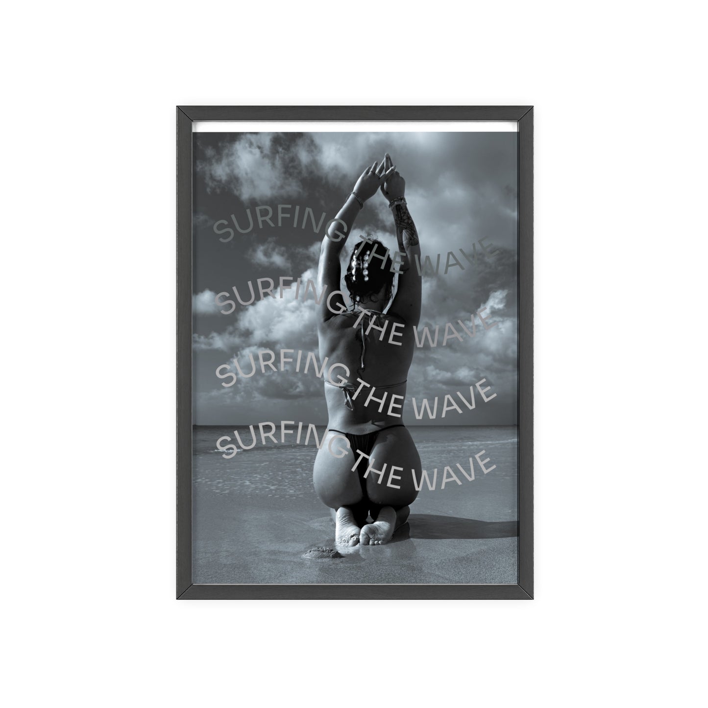 Beach Poster with Wooden Frame - Find me at the beach