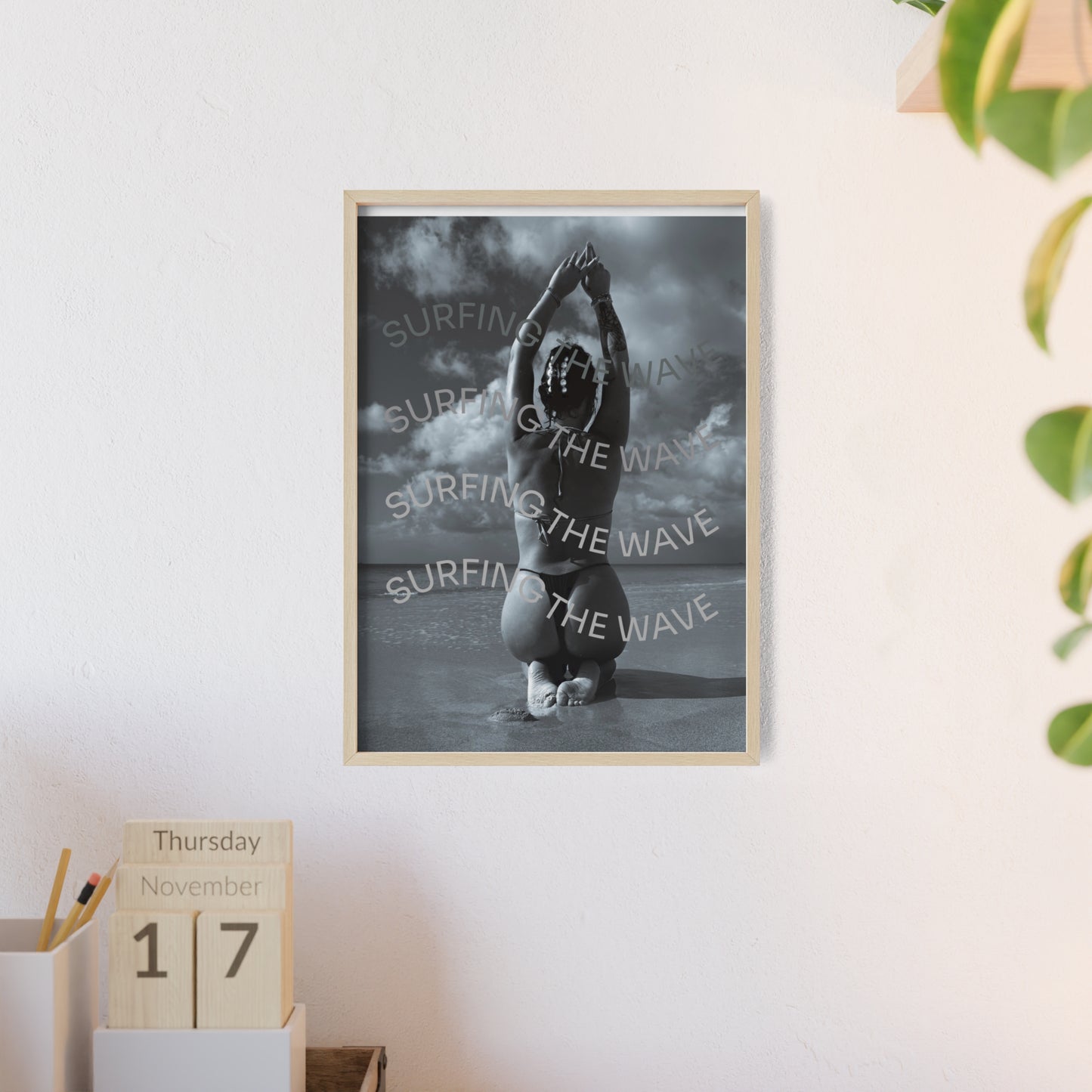 Beach Poster with Wooden Frame - Find me at the beach