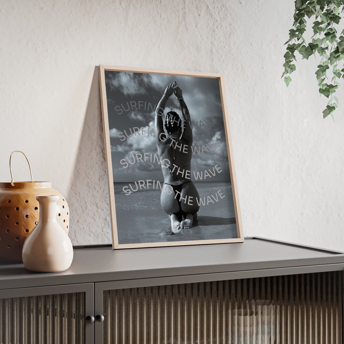 Beach Poster with Wooden Frame - Find me at the beach
