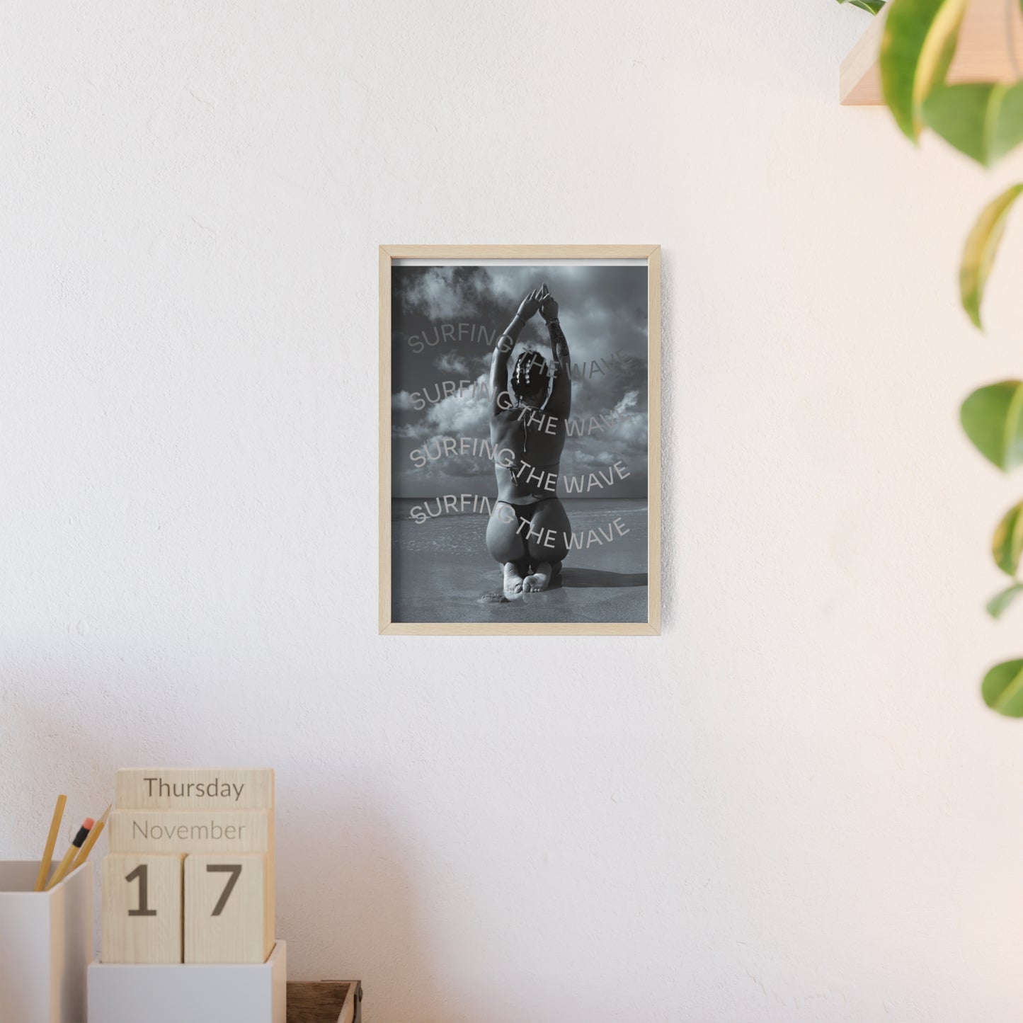 Beach Poster with Wooden Frame - Find me at the beach