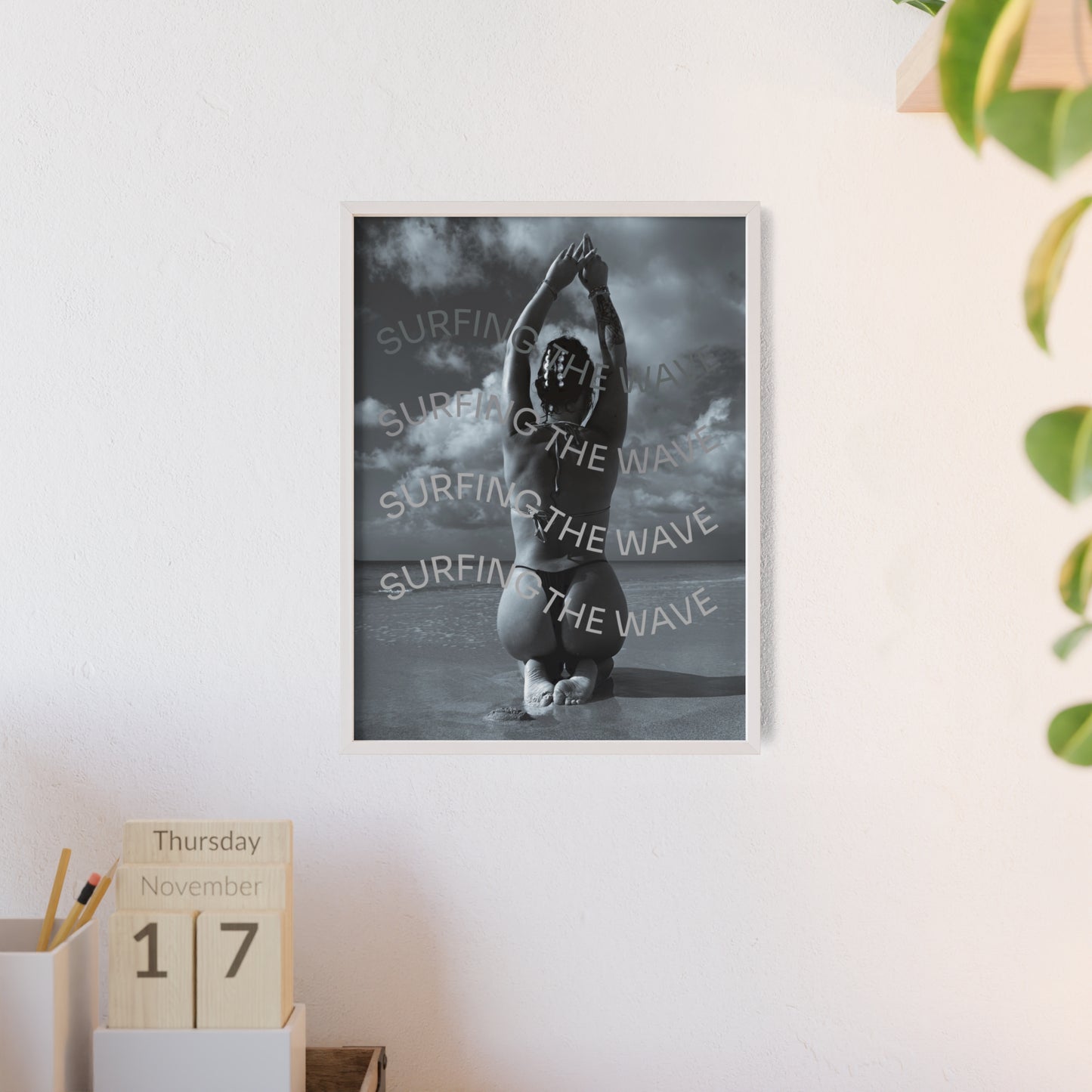 Beach Poster with Wooden Frame - Find me at the beach