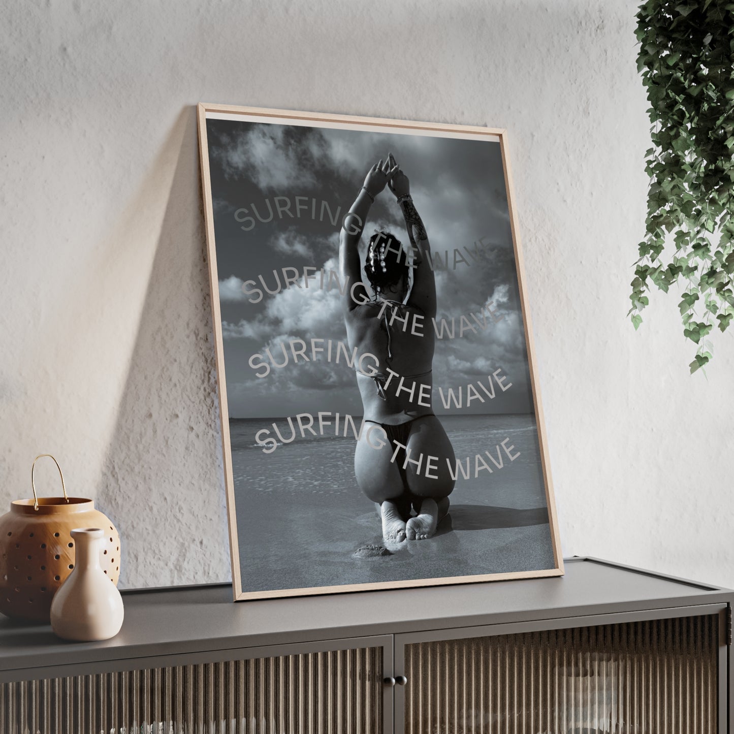 Beach Poster with Wooden Frame - Find me at the beach