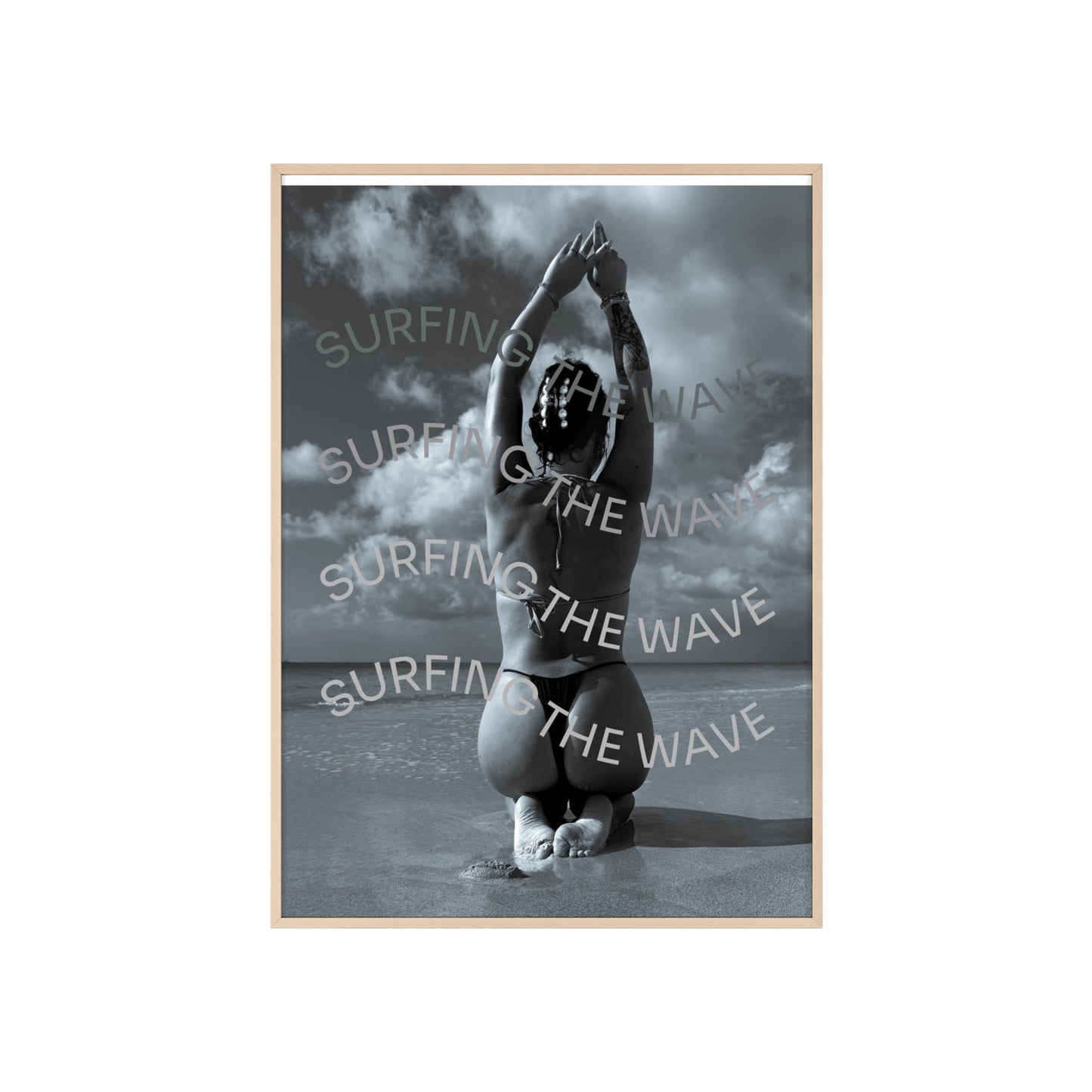 Beach Poster with Wooden Frame - Find me at the beach