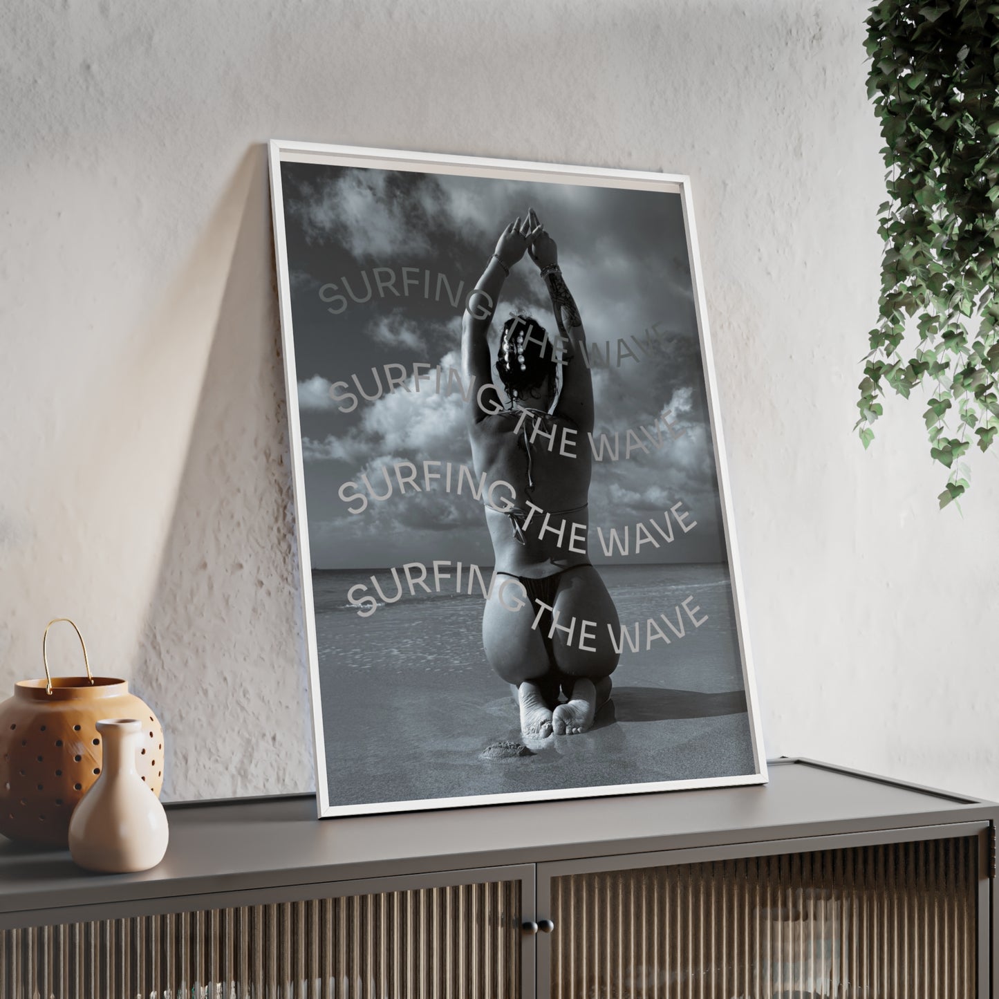 Beach Poster with Wooden Frame - Find me at the beach