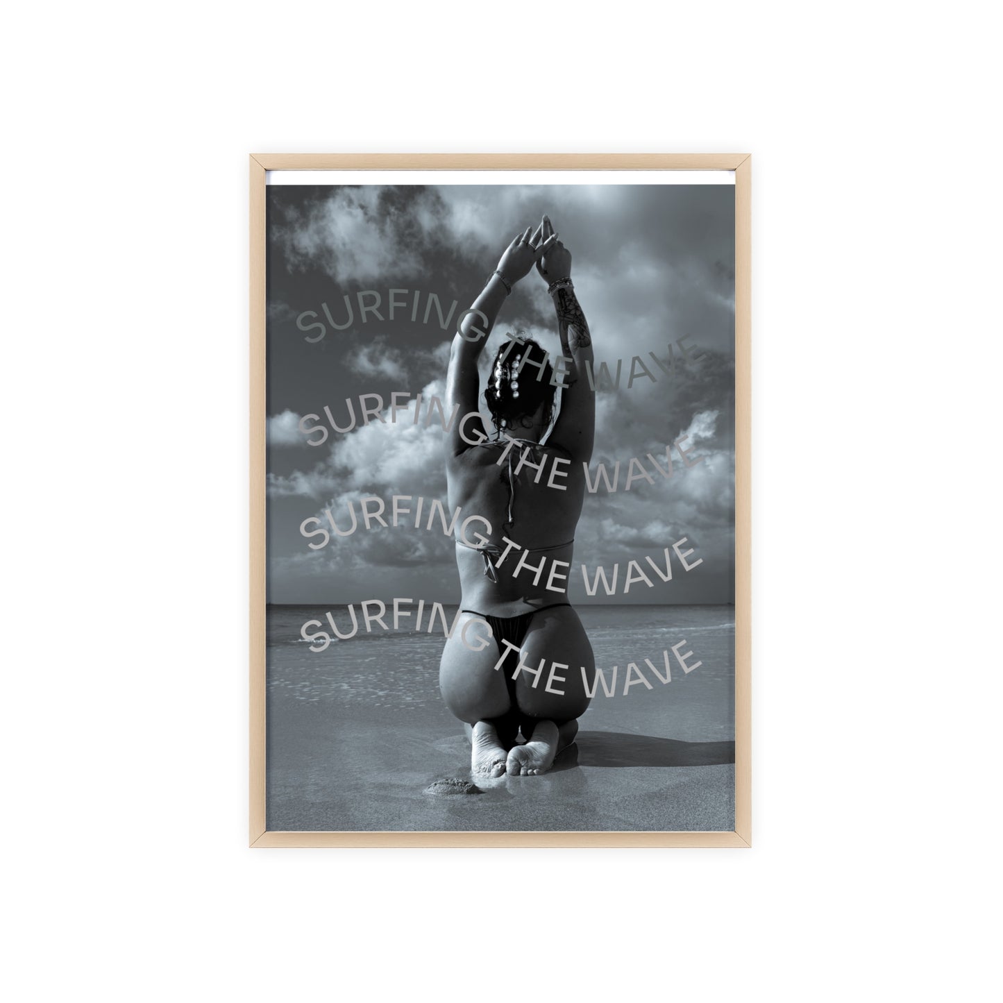 Beach Poster with Wooden Frame - Find me at the beach