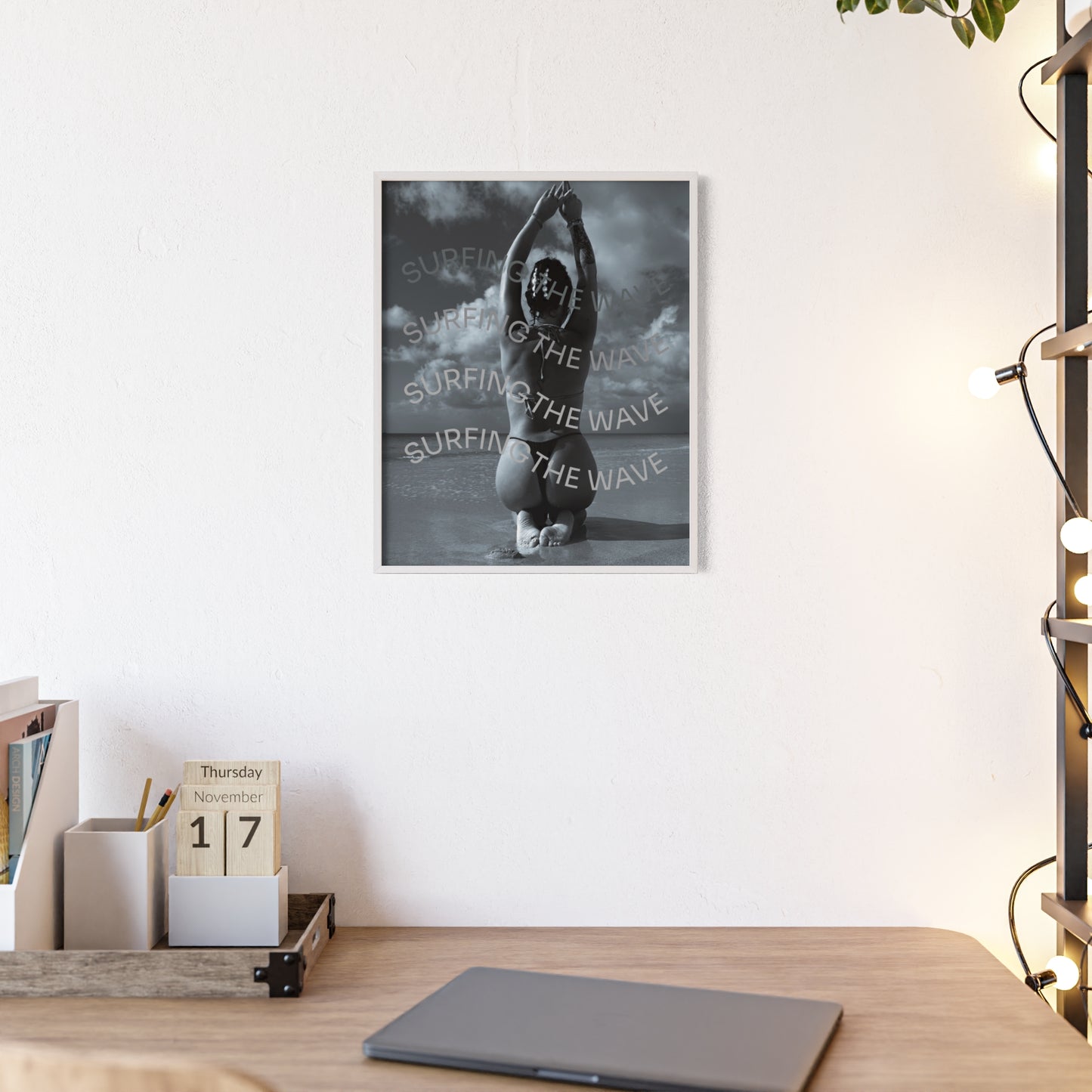 Beach Poster with Wooden Frame - Find me at the beach