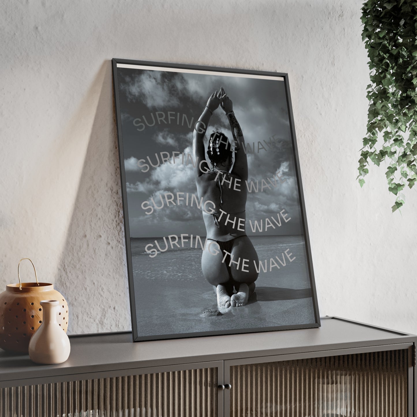 Beach Poster with Wooden Frame - Find me at the beach