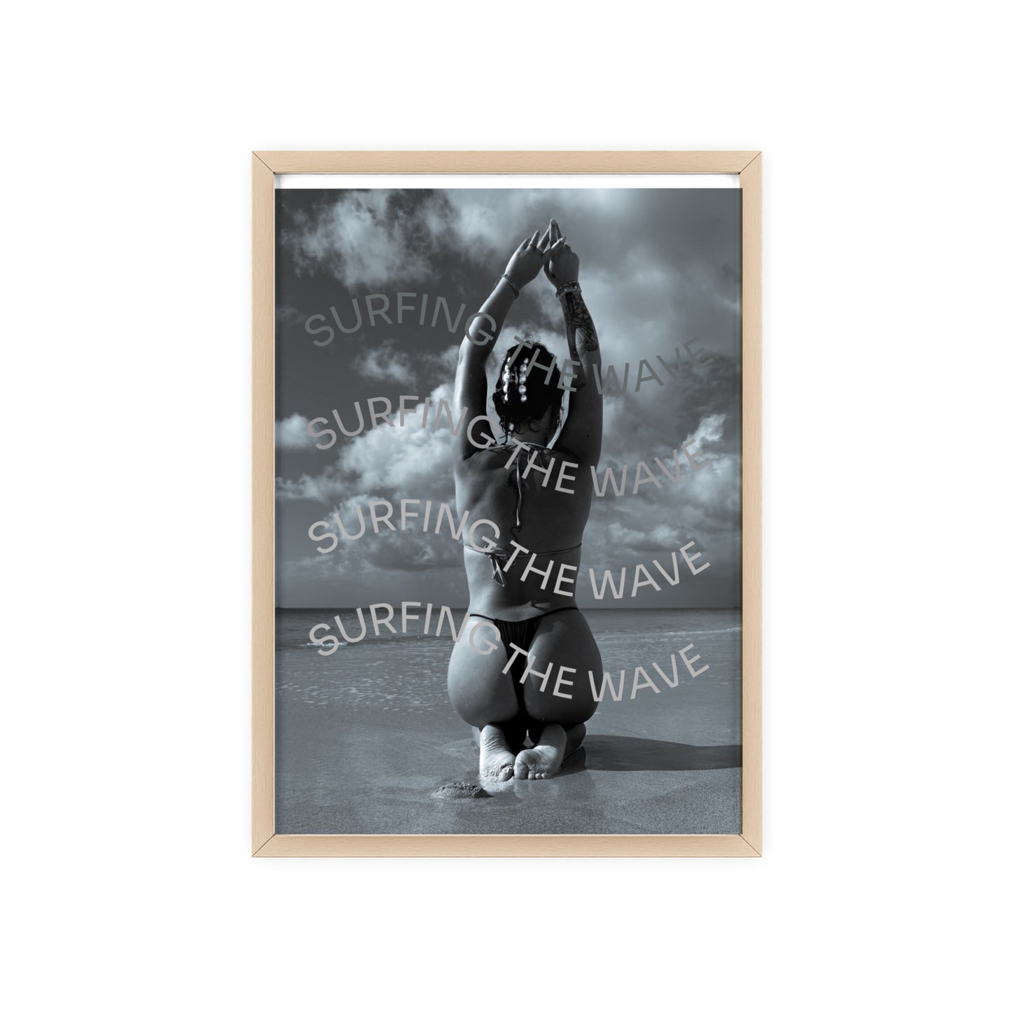 Beach Poster with Wooden Frame - Find me at the beach