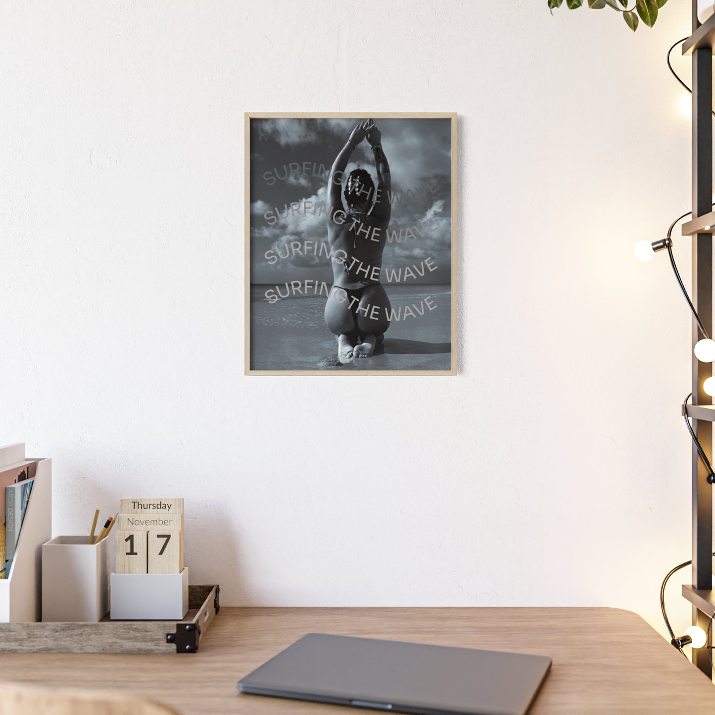 Beach Poster with Wooden Frame - Find me at the beach