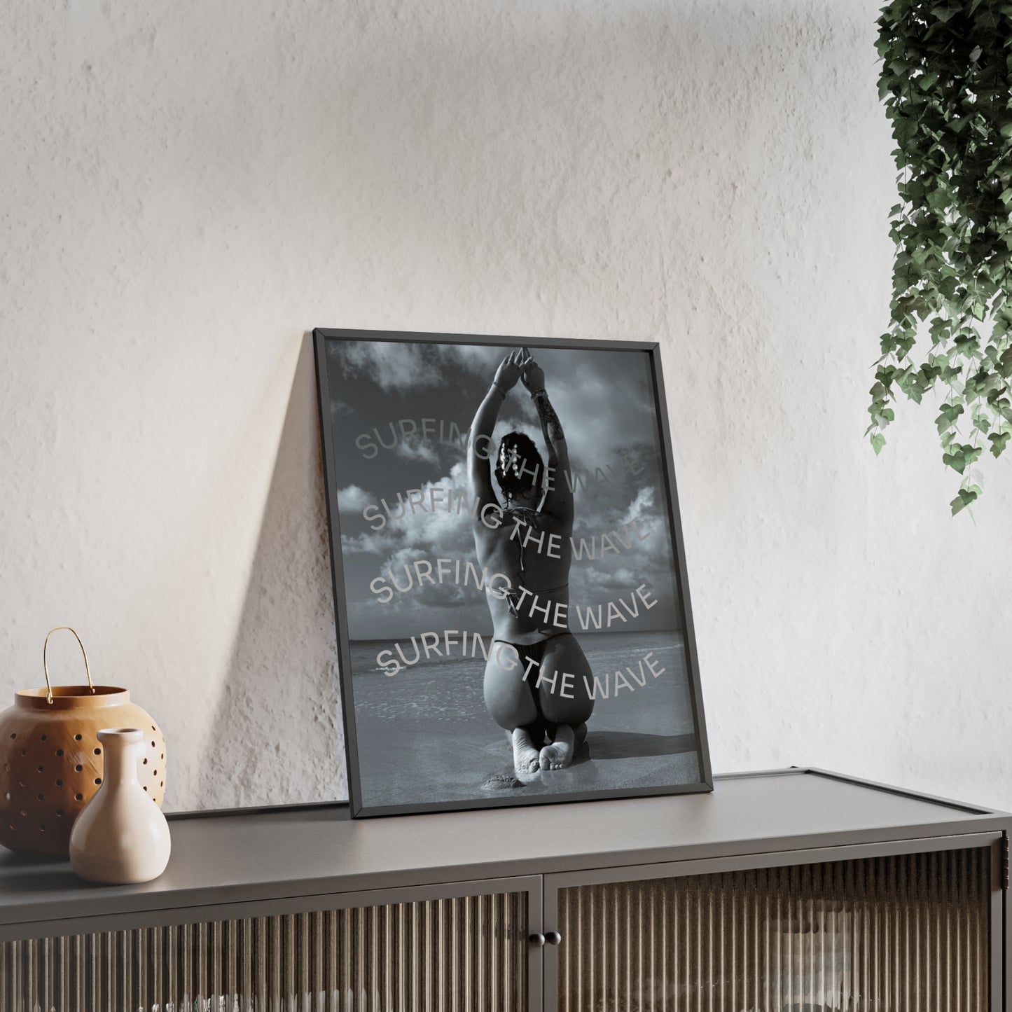 Beach Poster with Wooden Frame - Find me at the beach