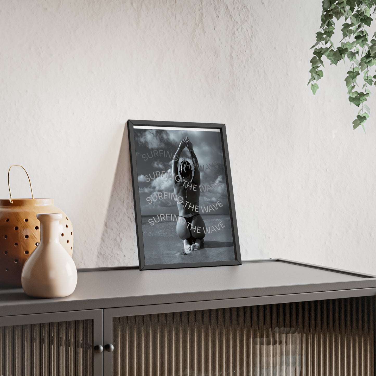 Beach Poster with Wooden Frame - Find me at the beach