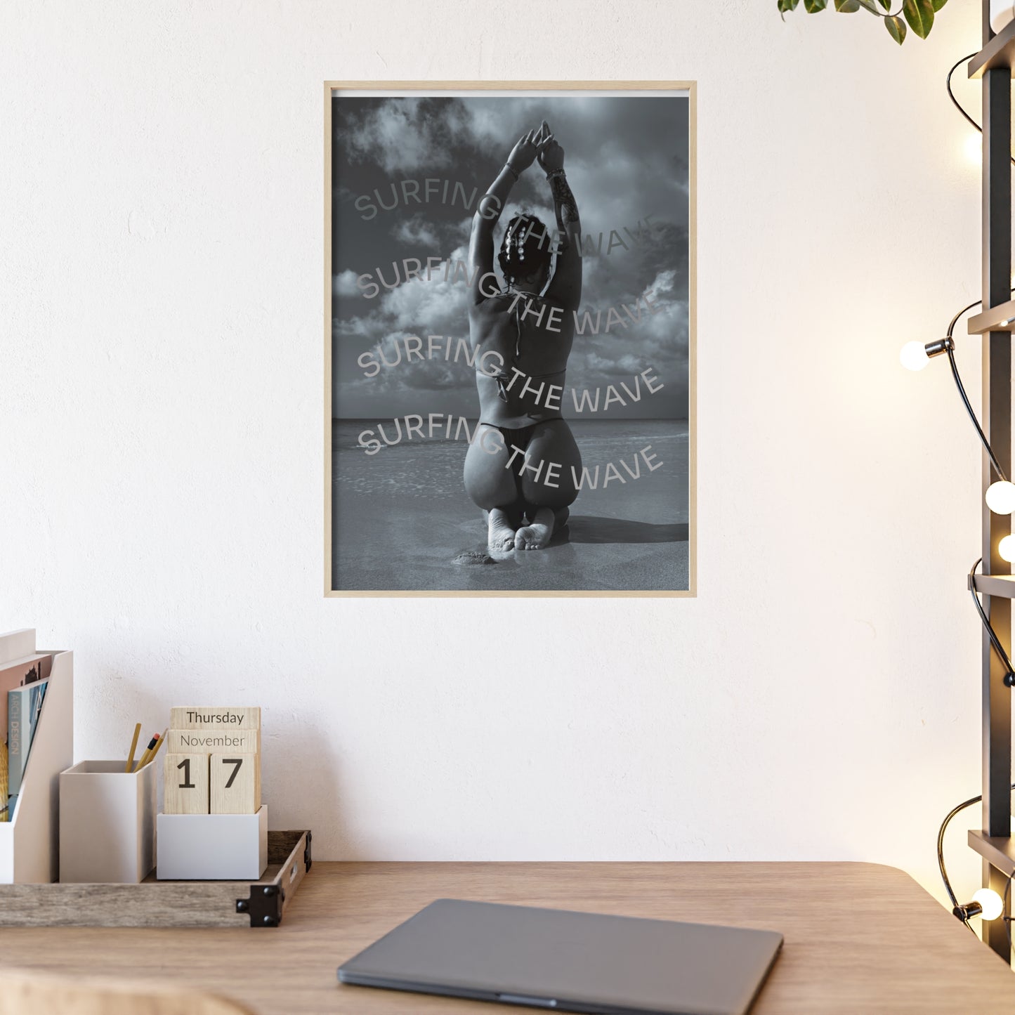 Beach Poster with Wooden Frame - Find me at the beach