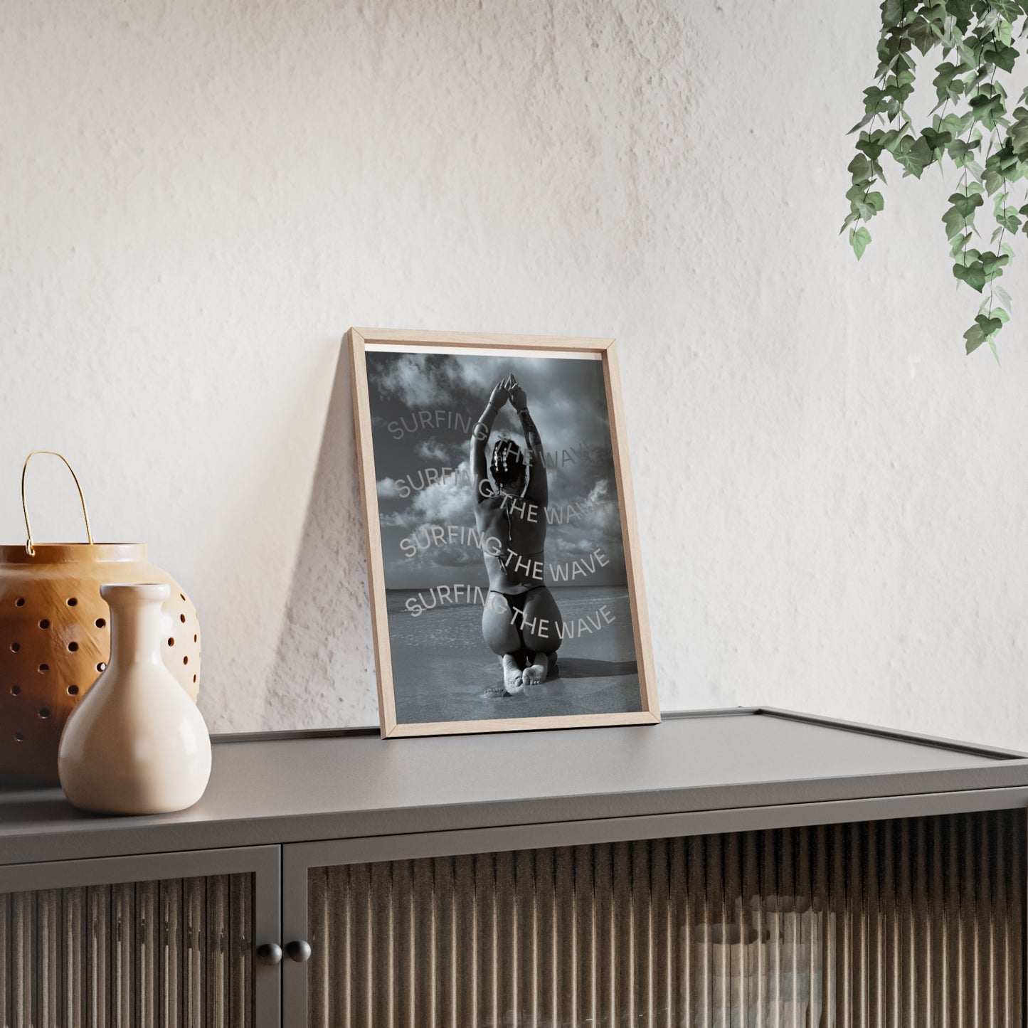 Beach Poster with Wooden Frame - Find me at the beach