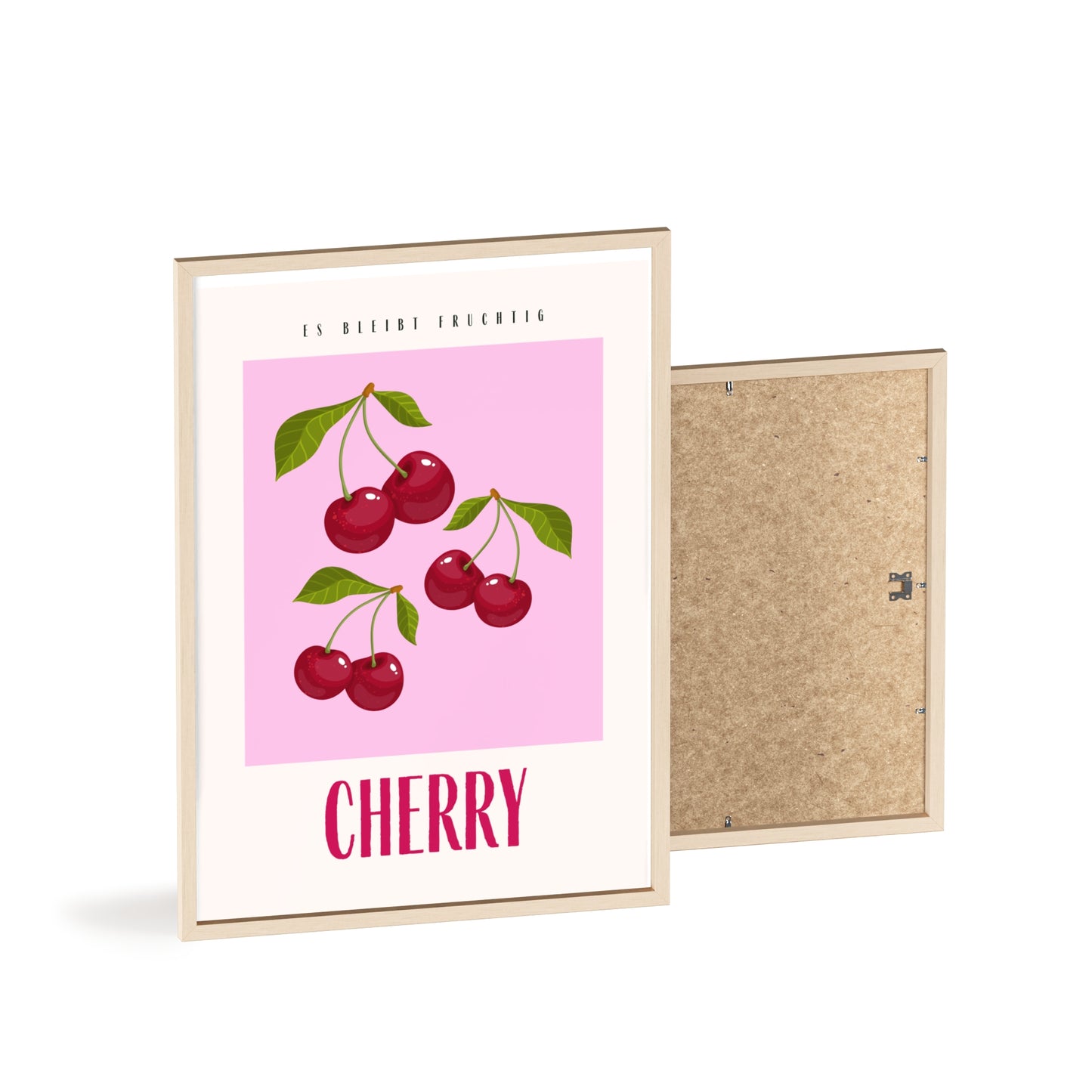 Wandposter mit Holzrahmen - Cherry Pink