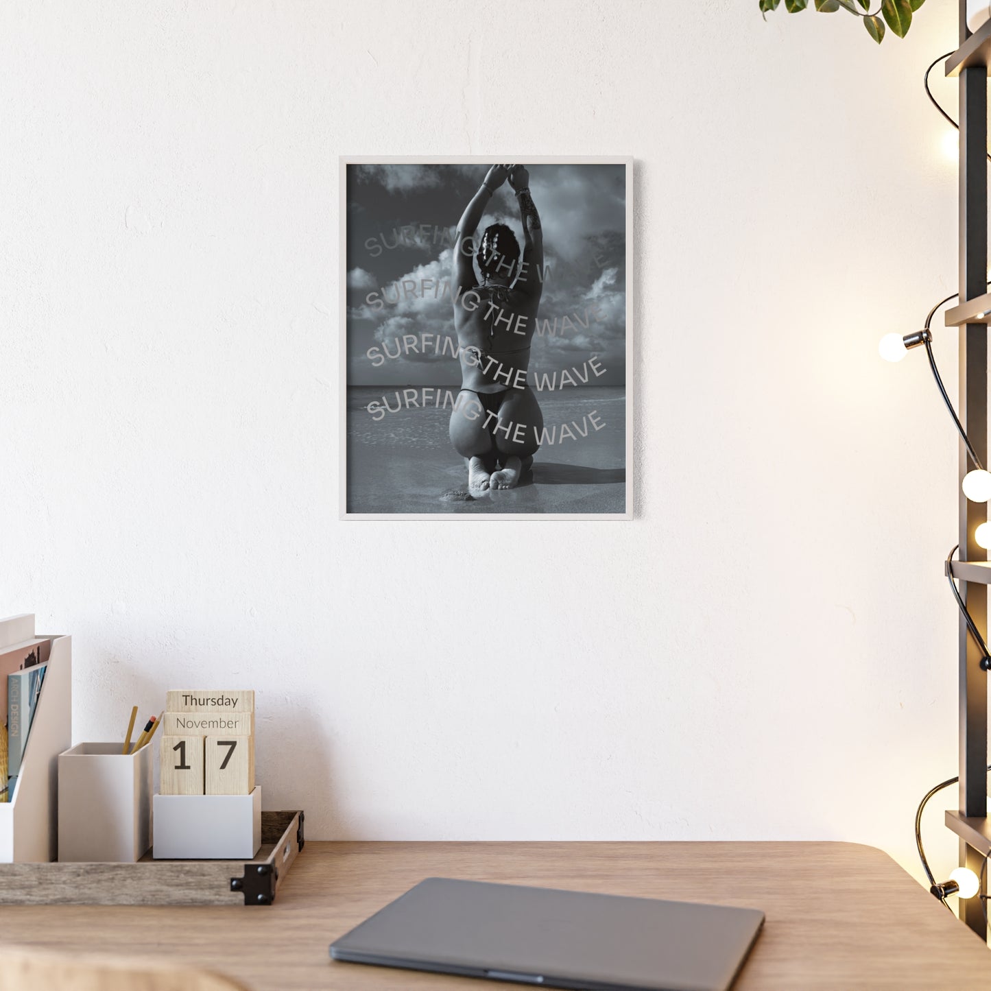 Beach Poster with Wooden Frame - Find me at the beach