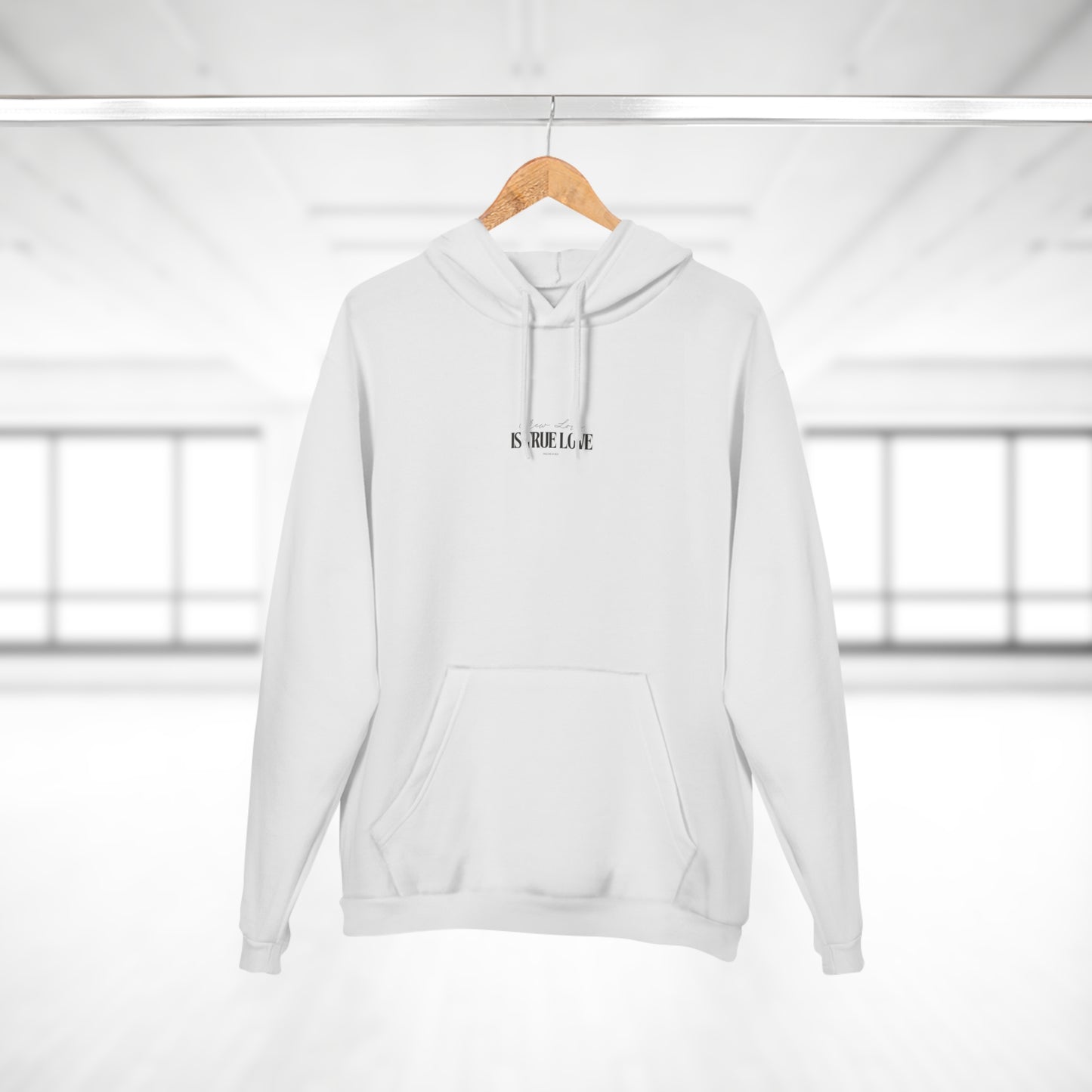 "Crew Love Is True Love" Hoodie — Minimal Romantic Pullover