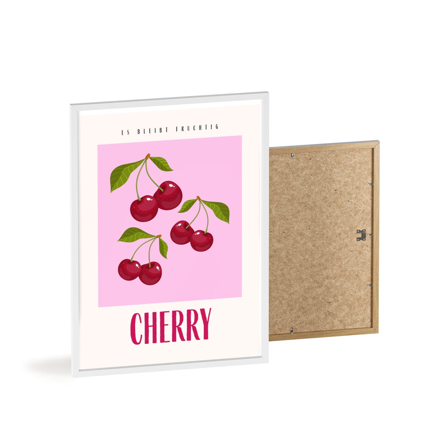 Wandposter mit Holzrahmen - Cherry Pink