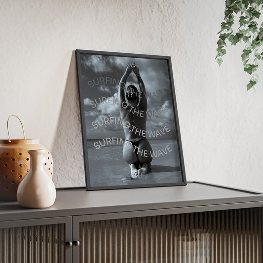 Beach Poster with Wooden Frame - Find me at the beach