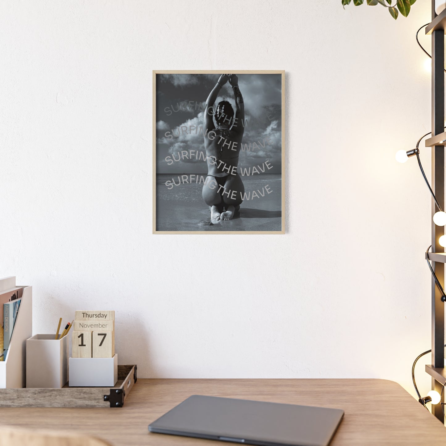 Beach Poster with Wooden Frame - Find me at the beach