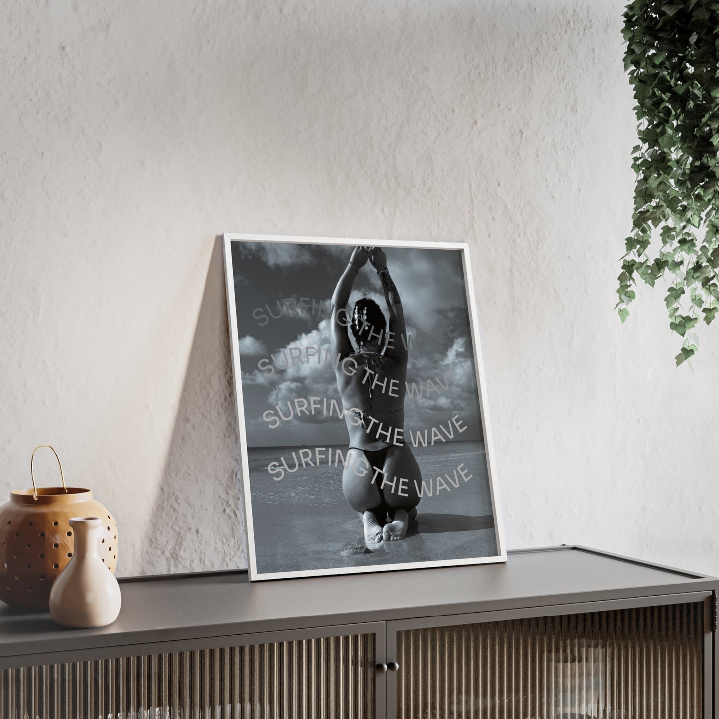 Beach Poster with Wooden Frame - Find me at the beach