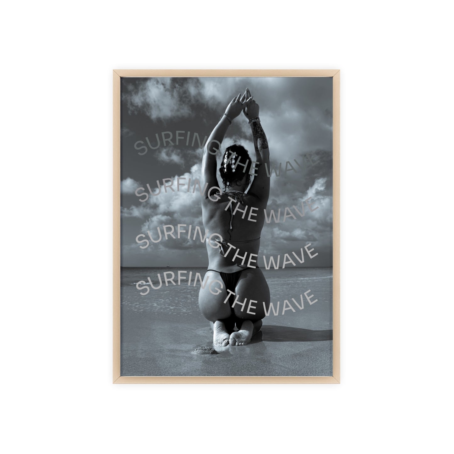Beach Poster with Wooden Frame - Find me at the beach