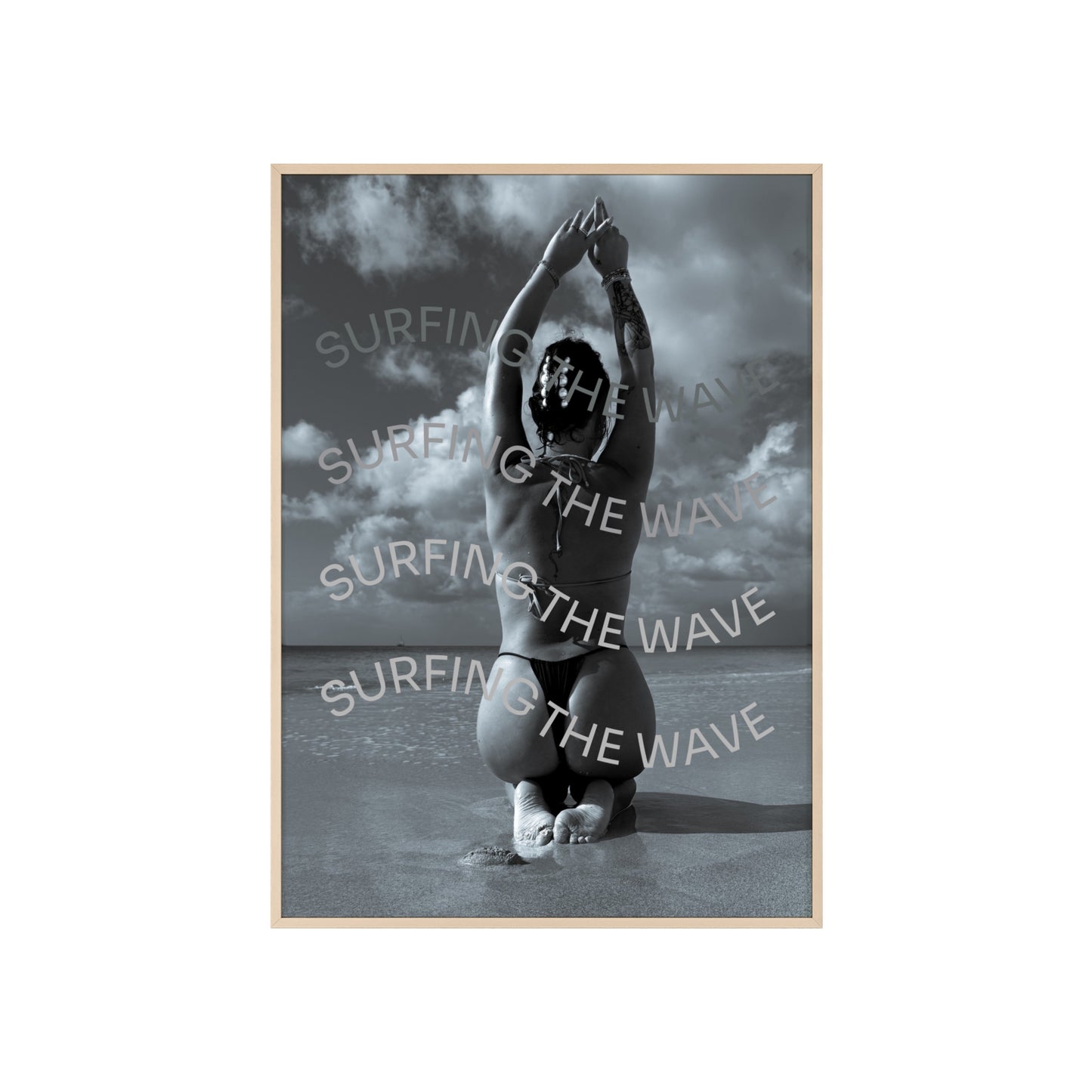 Beach Poster with Wooden Frame - Find me at the beach