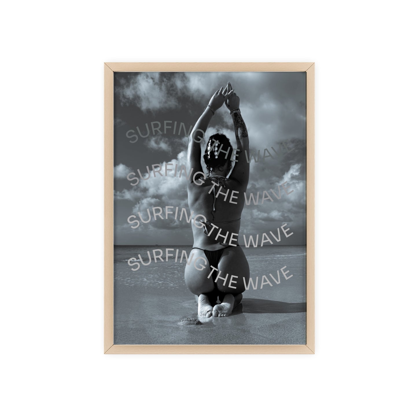 Beach Poster with Wooden Frame - Find me at the beach