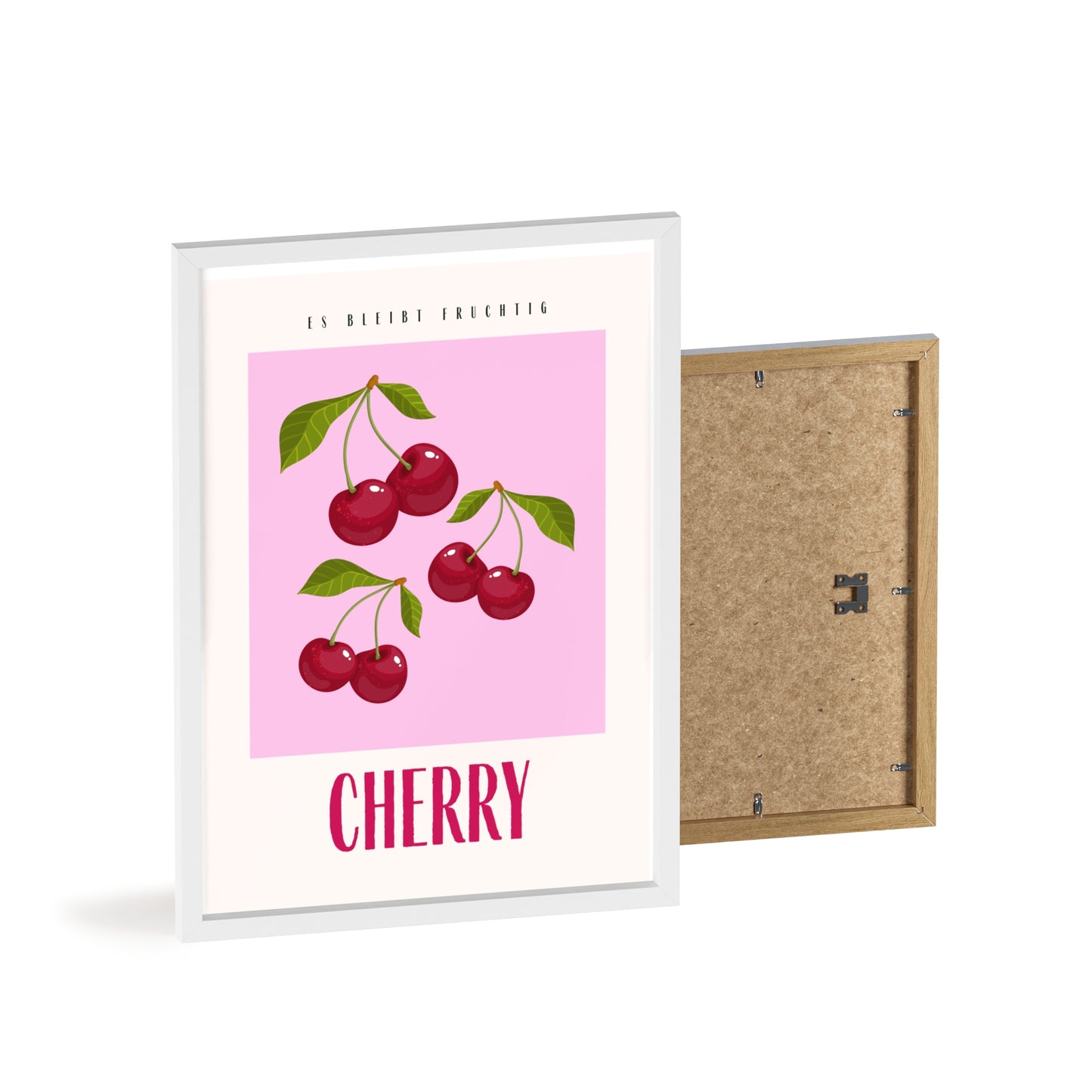 Wandposter mit Holzrahmen - Cherry Pink