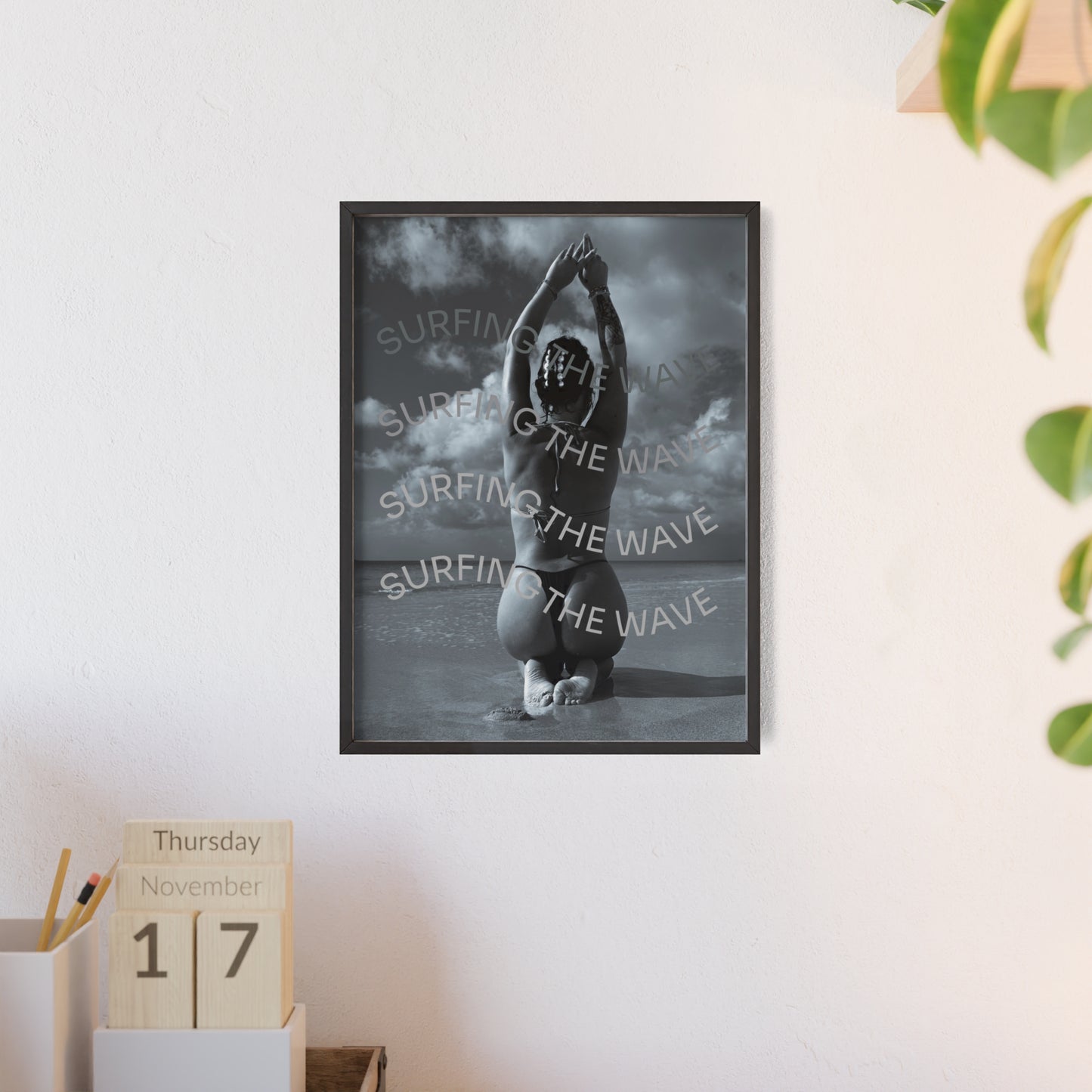 Beach Poster with Wooden Frame - Find me at the beach