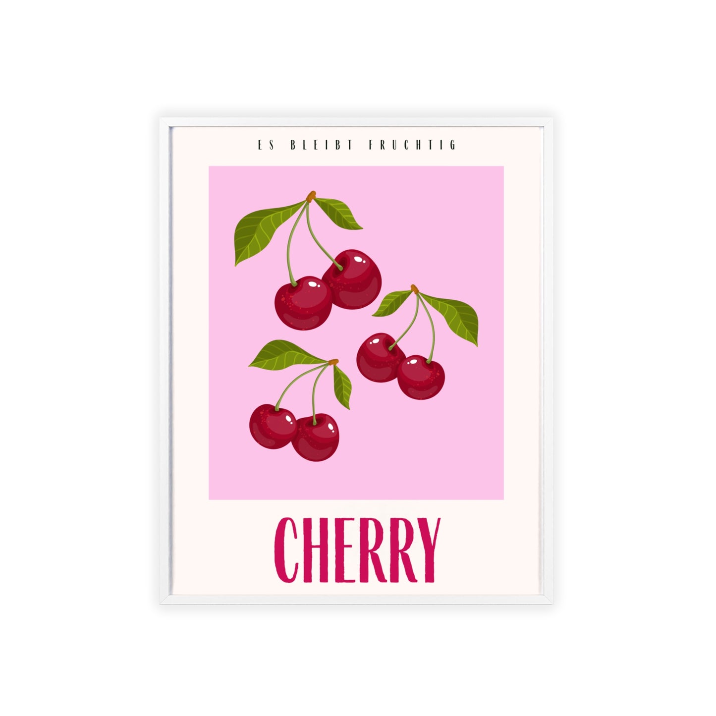 Wandposter mit Holzrahmen - Cherry Pink