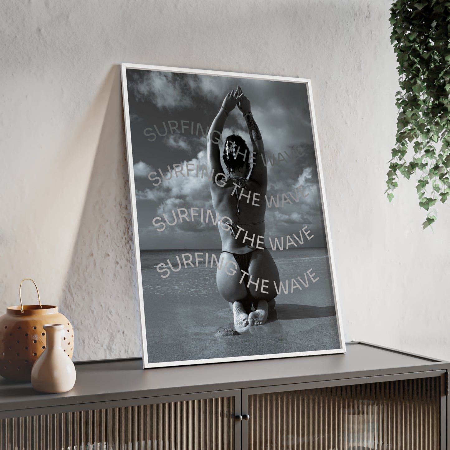 Beach Poster with Wooden Frame - Find me at the beach