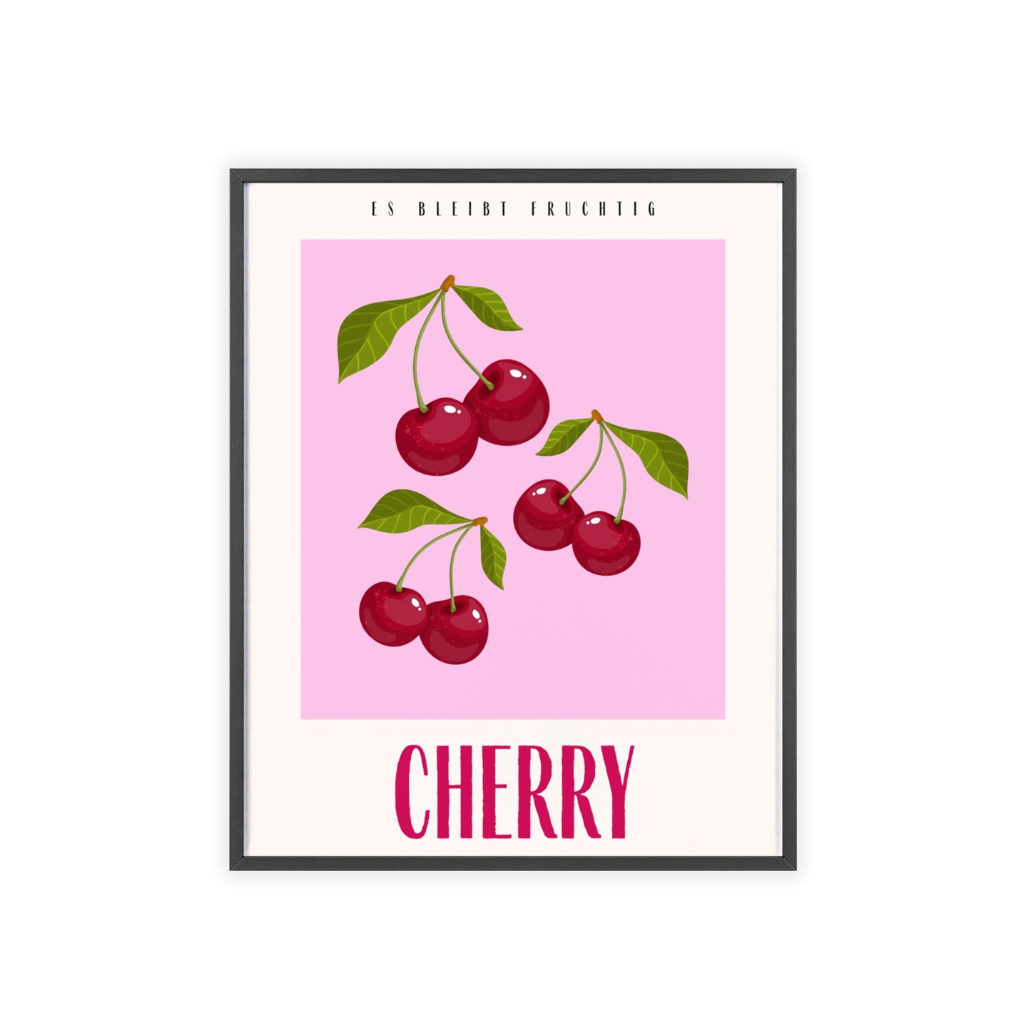 Wandposter mit Holzrahmen - Cherry Pink