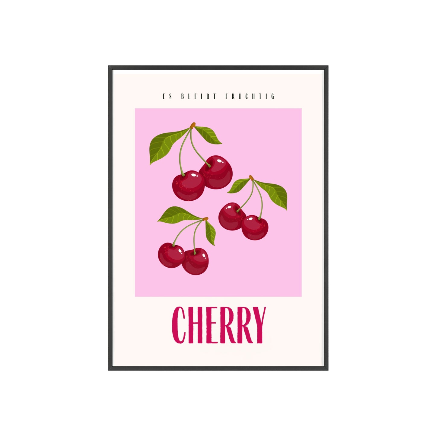 Wandposter mit Holzrahmen - Cherry Pink