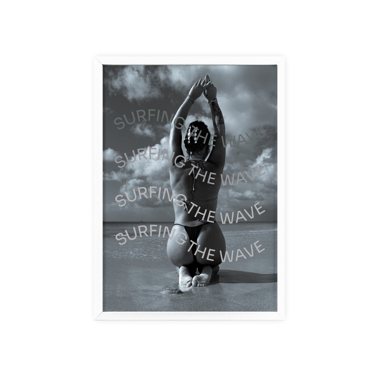 Beach Poster with Wooden Frame - Find me at the beach