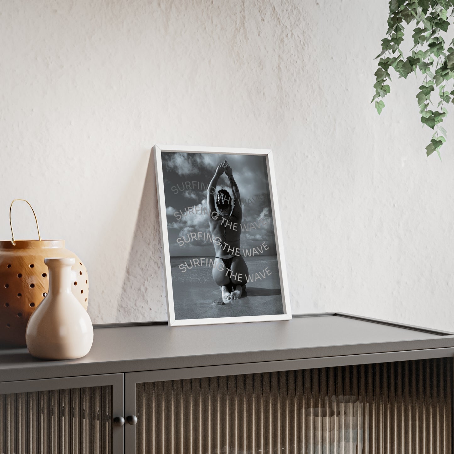 Beach Poster with Wooden Frame - Find me at the beach