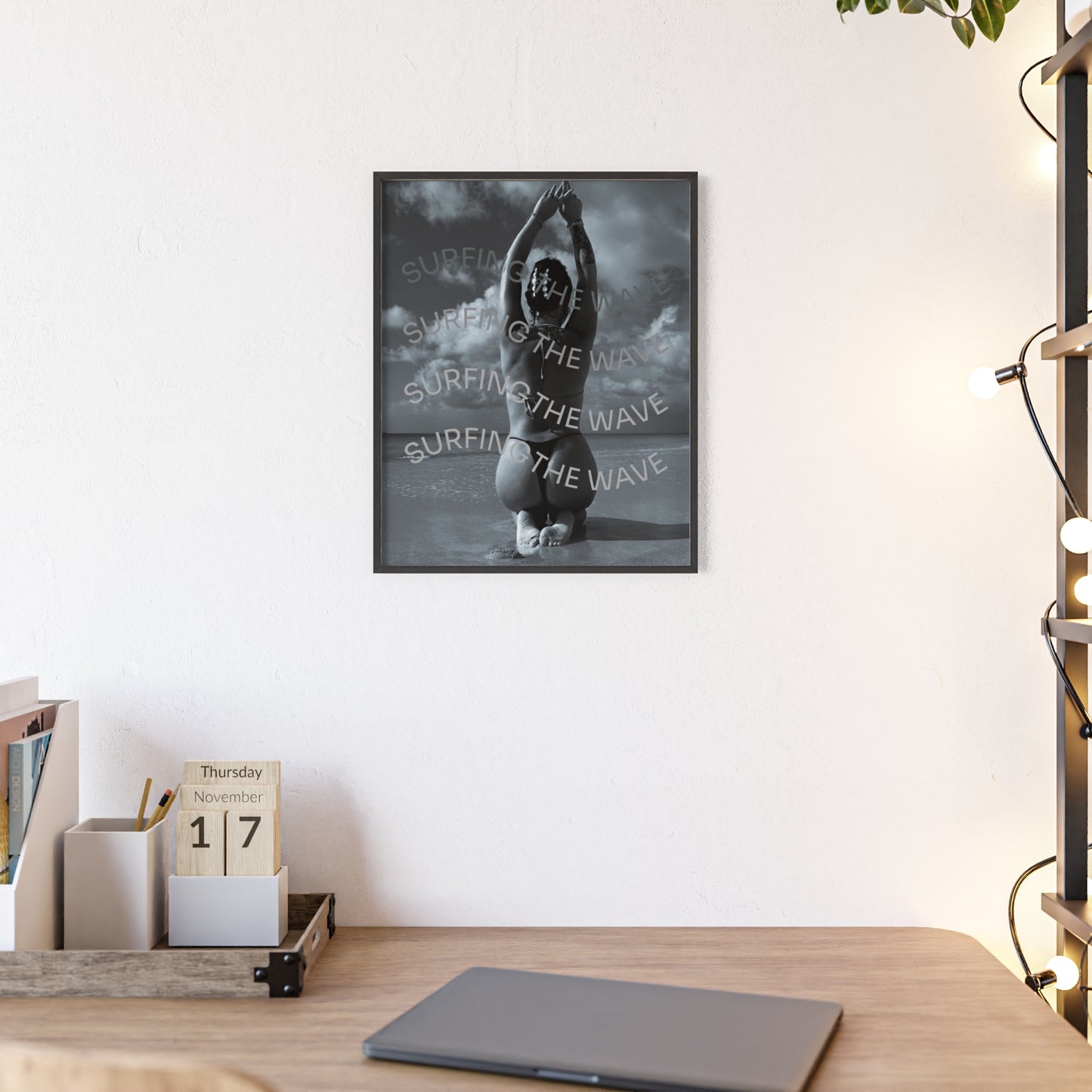 Beach Poster with Wooden Frame - Find me at the beach