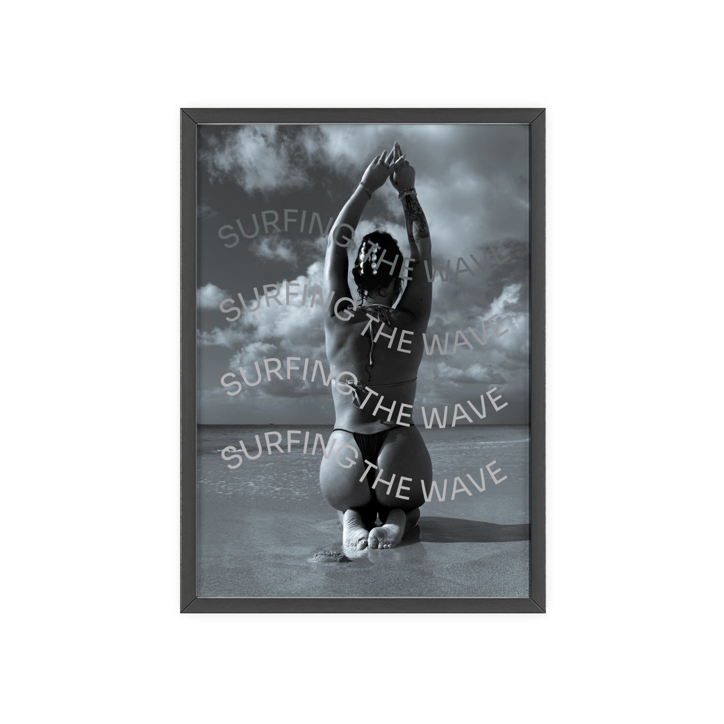 Beach Poster with Wooden Frame - Find me at the beach