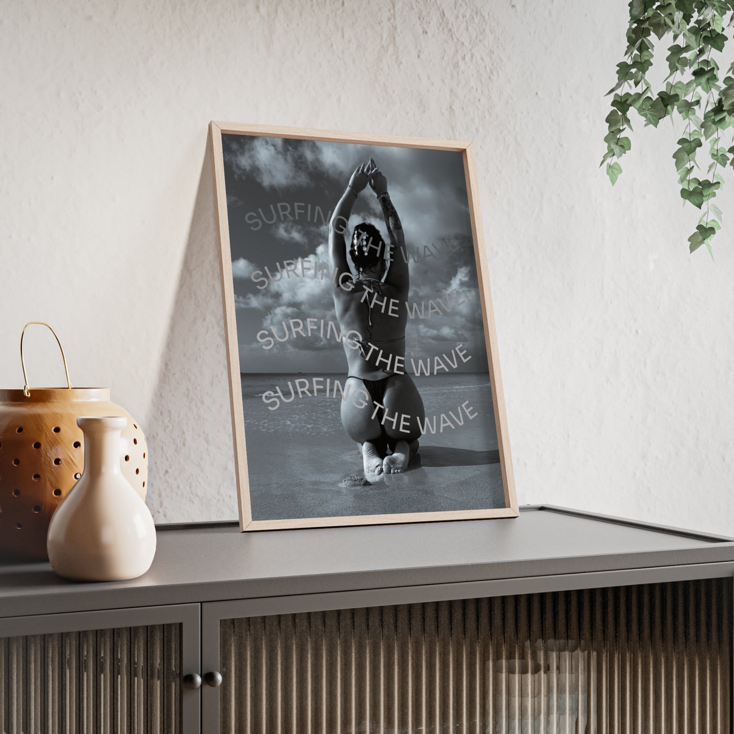 Beach Poster with Wooden Frame - Find me at the beach