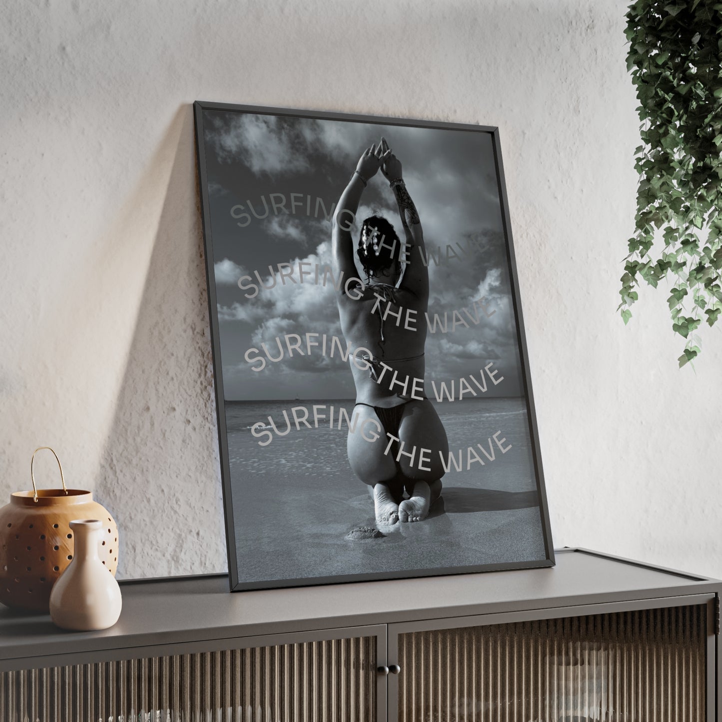 Beach Poster with Wooden Frame - Find me at the beach