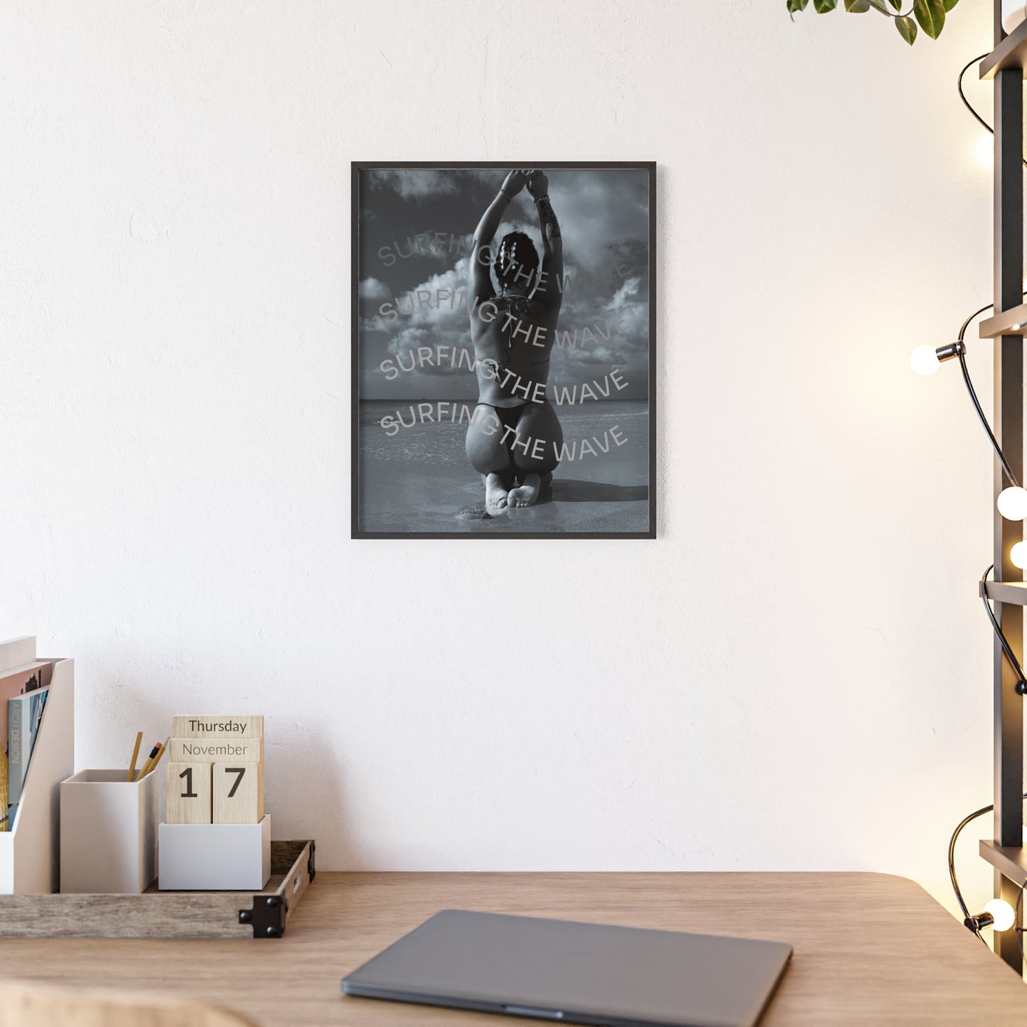 Beach Poster with Wooden Frame - Find me at the beach