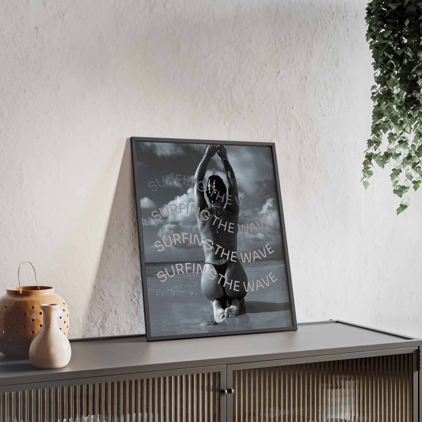Beach Poster with Wooden Frame - Find me at the beach