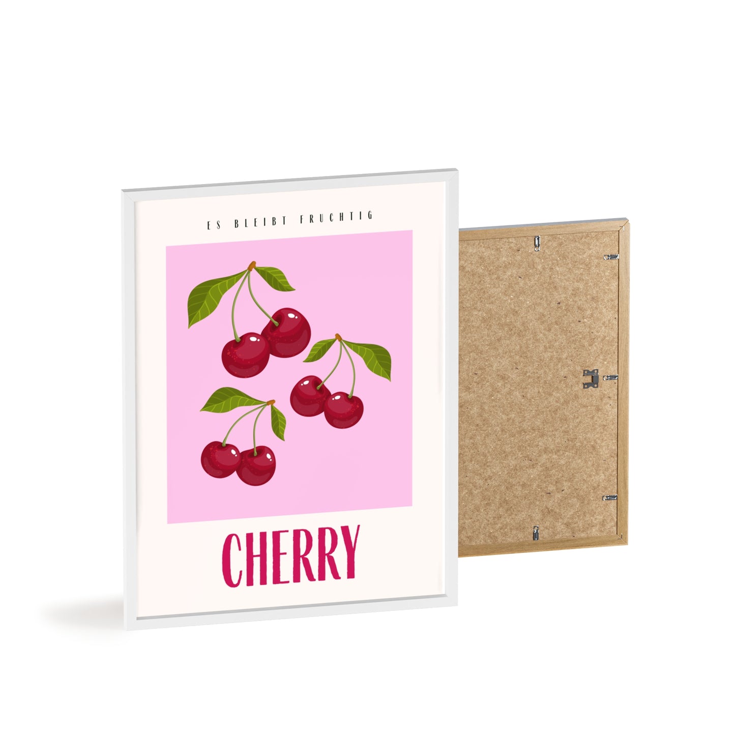 Wandposter mit Holzrahmen - Cherry Pink