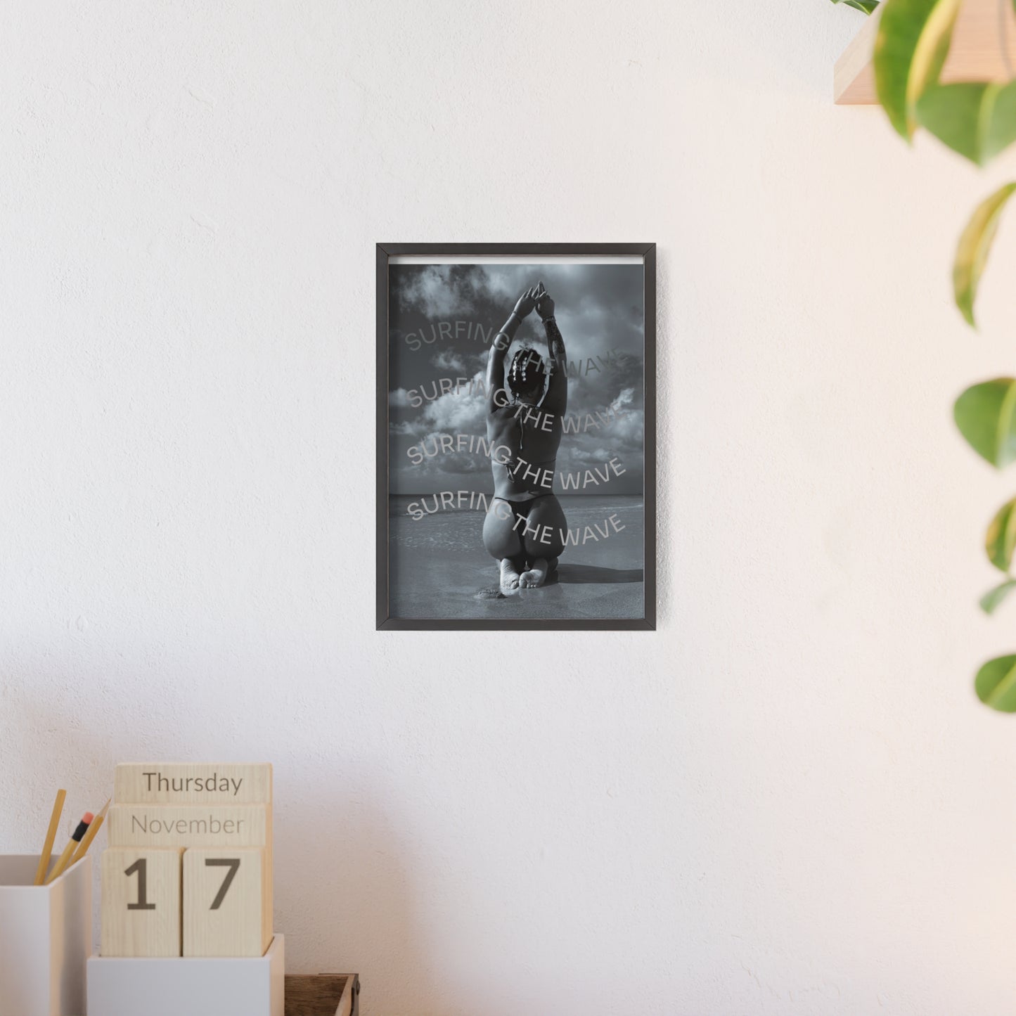 Beach Poster with Wooden Frame - Find me at the beach