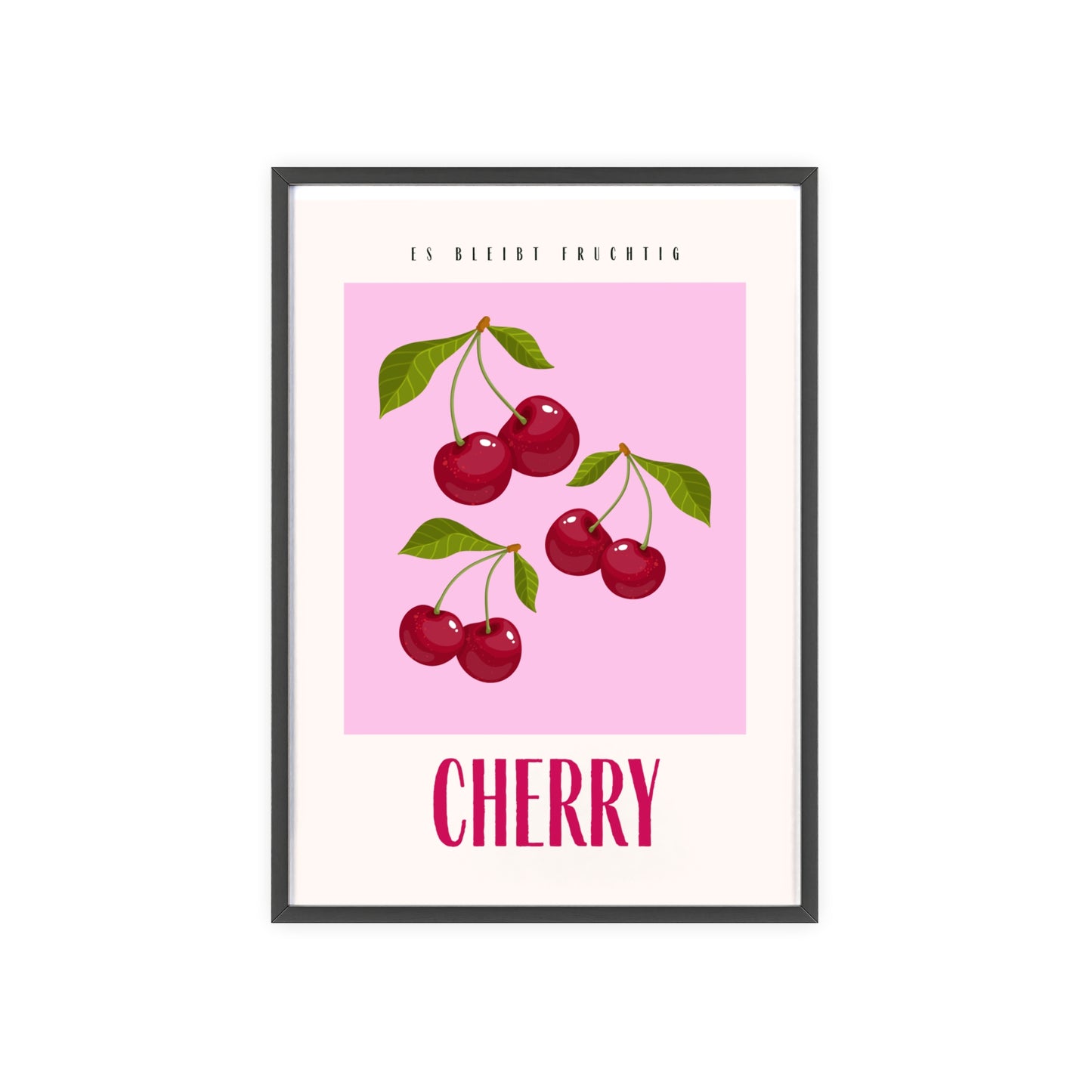 Wandposter mit Holzrahmen - Cherry Pink