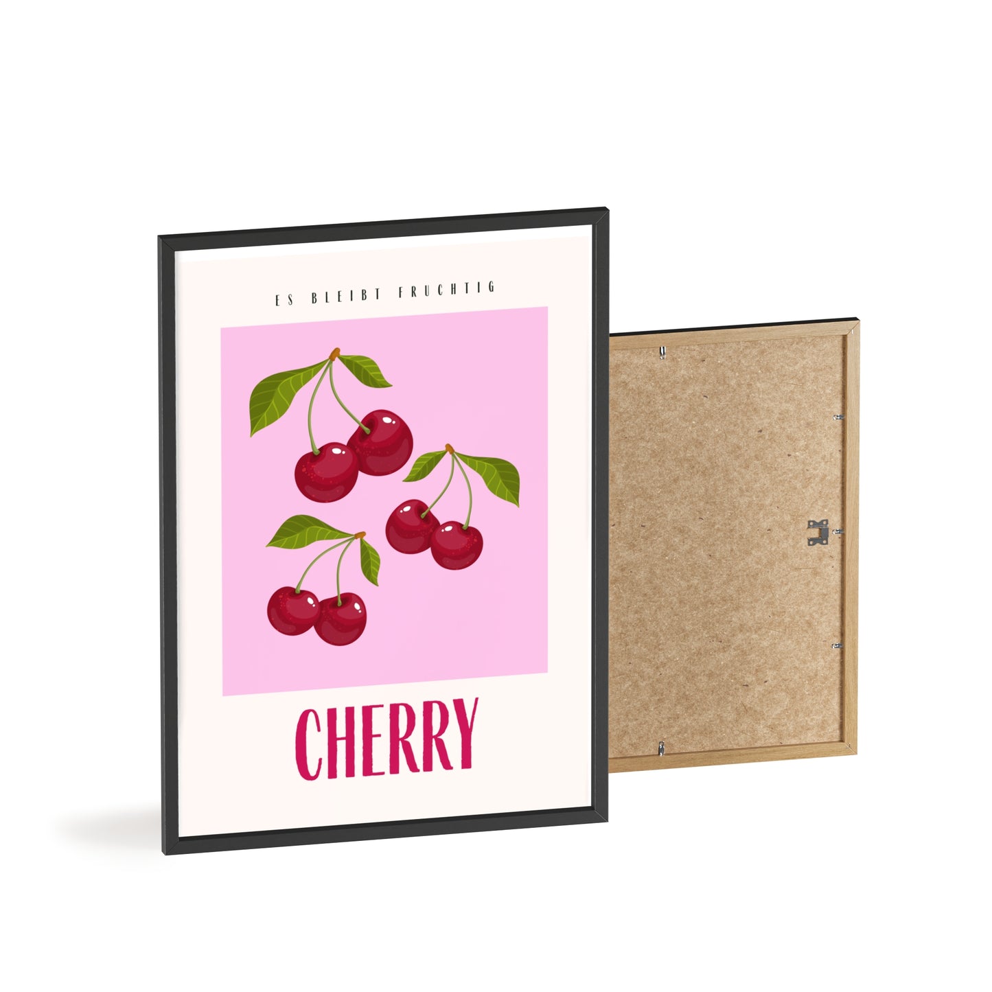 Wandposter mit Holzrahmen - Cherry Pink