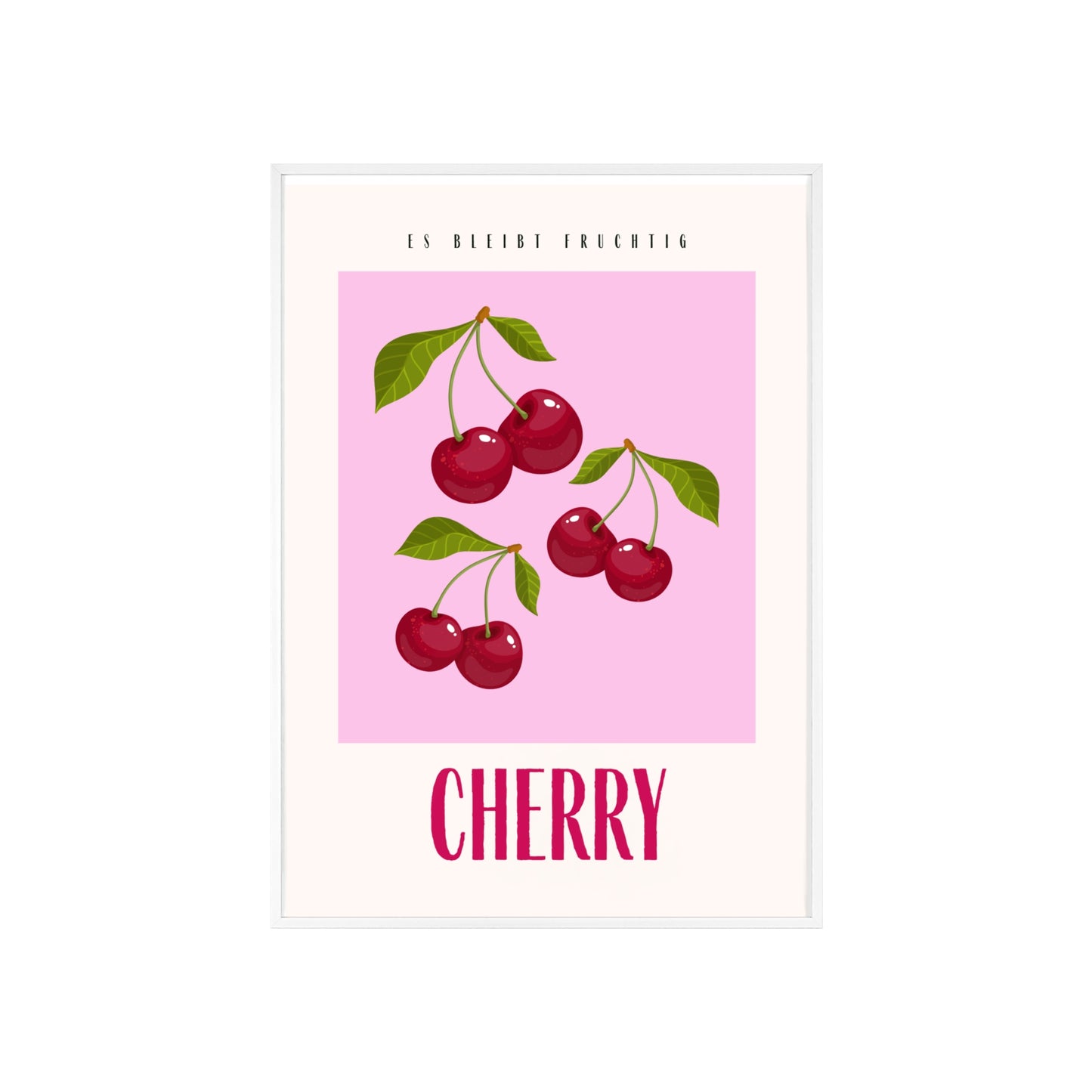 Wandposter mit Holzrahmen - Cherry Pink