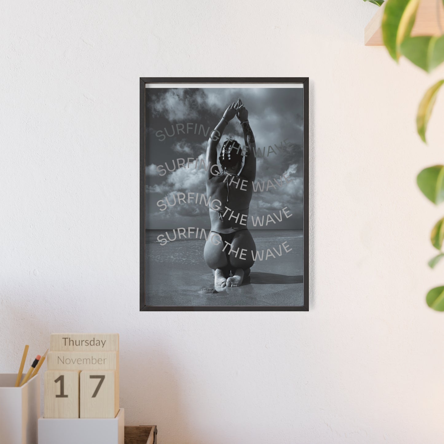 Beach Poster with Wooden Frame - Find me at the beach