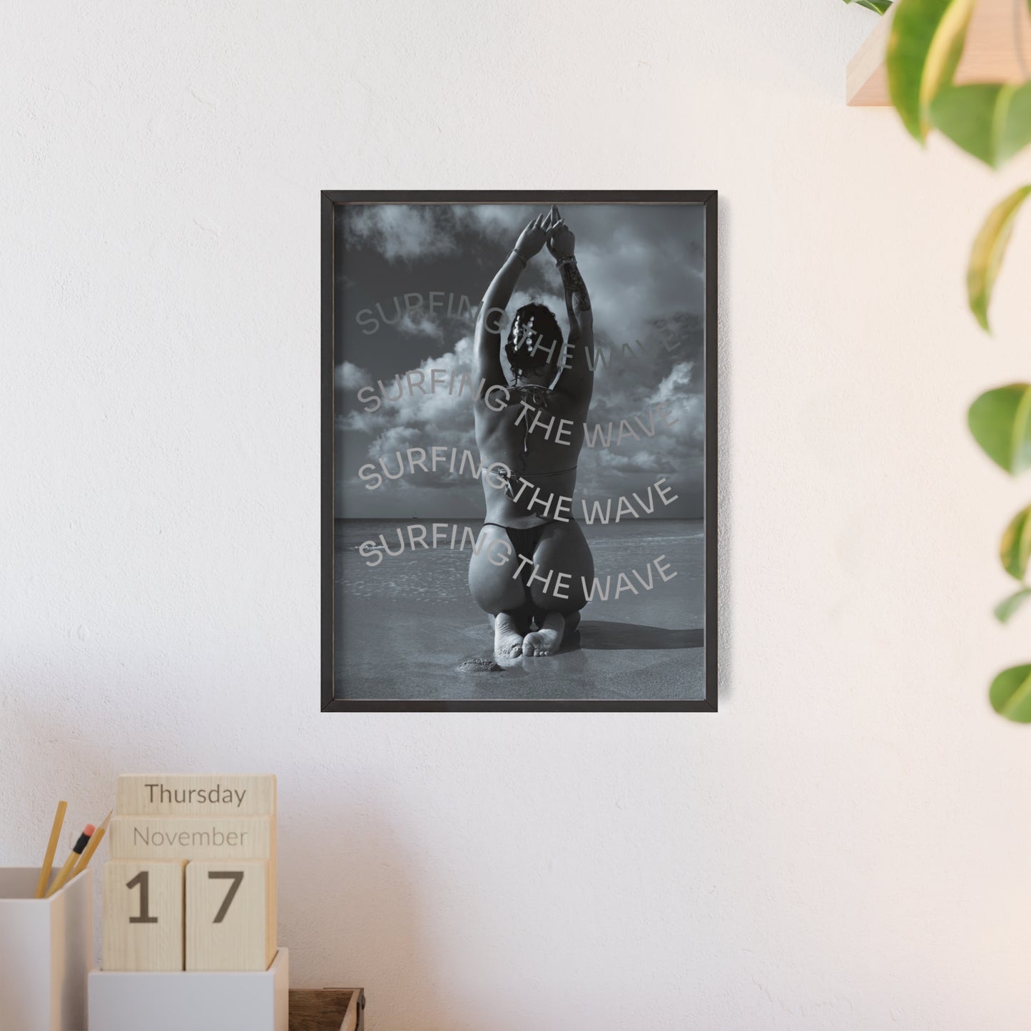 Beach Poster with Wooden Frame - Find me at the beach