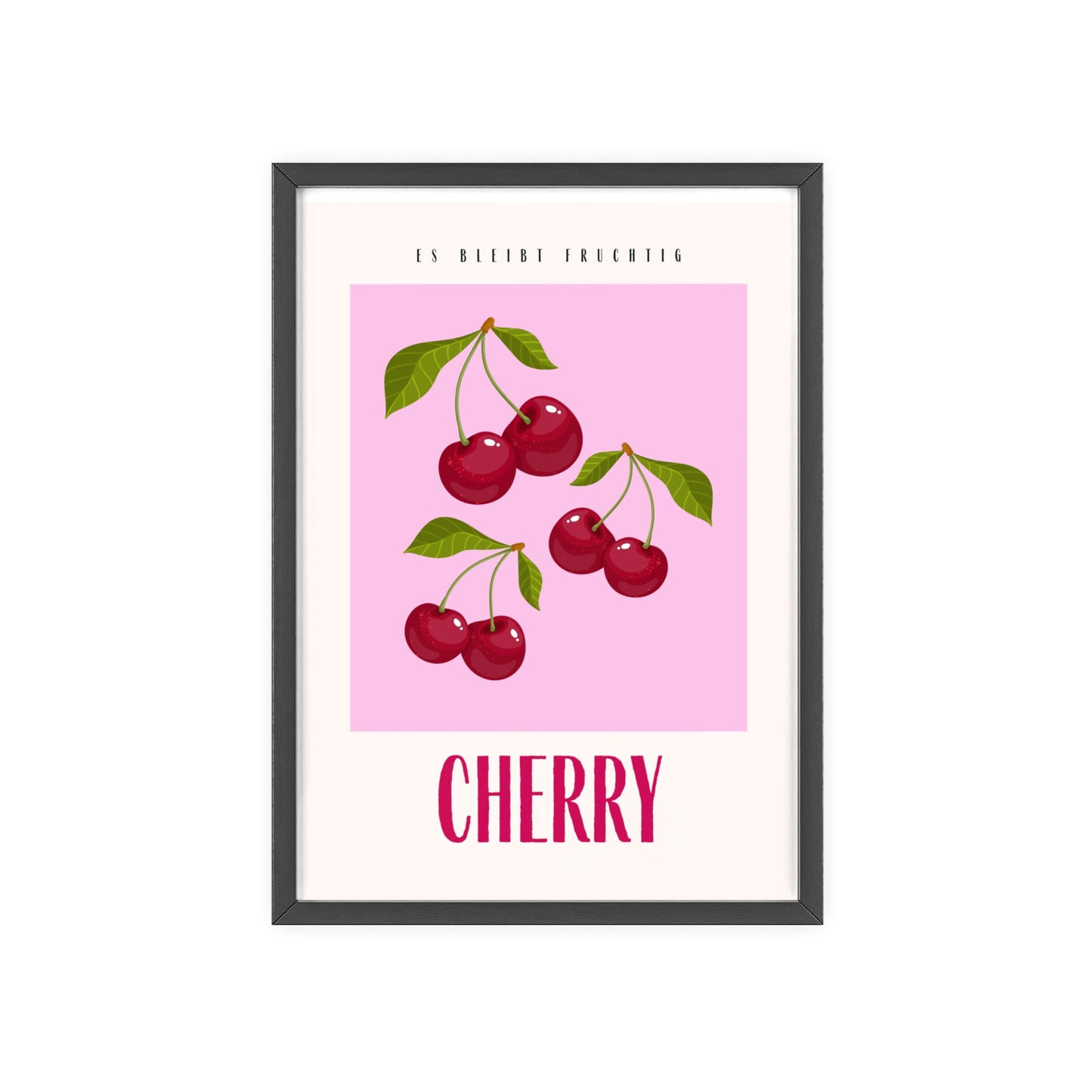 Wandposter mit Holzrahmen - Cherry Pink