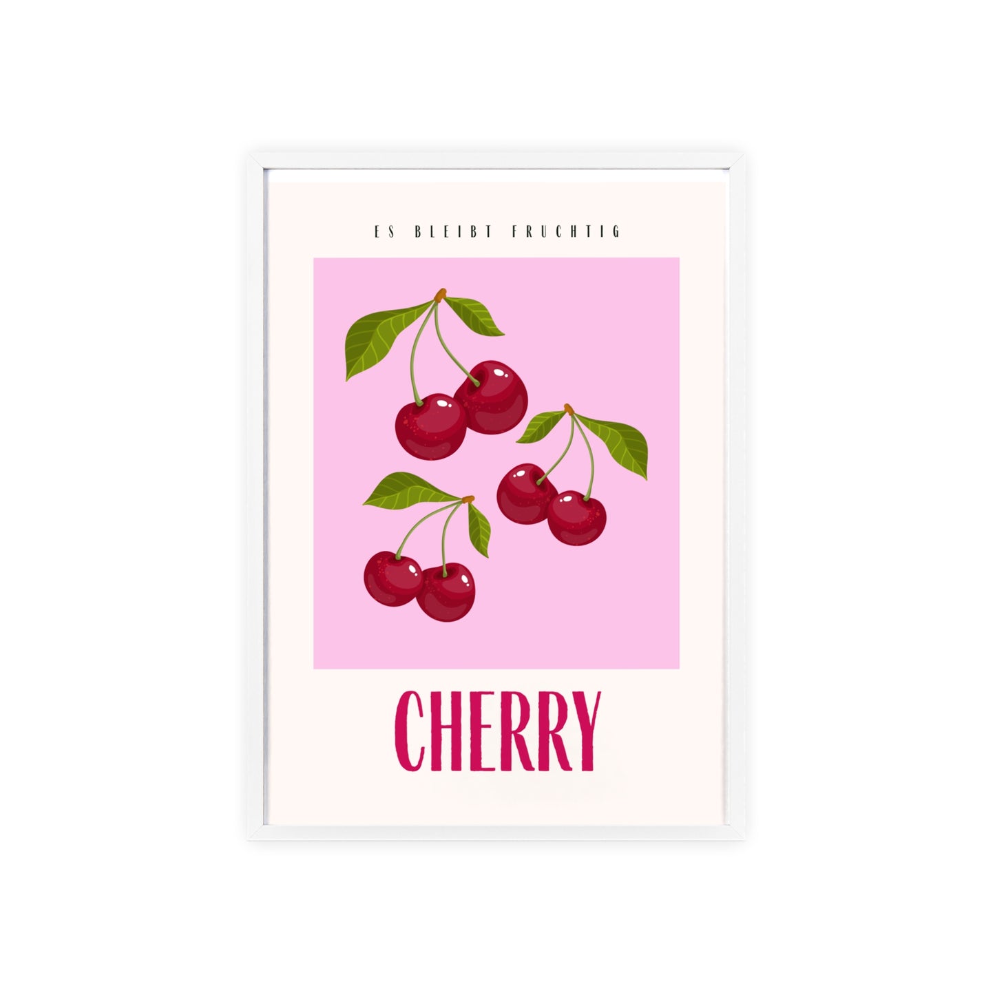 Wandposter mit Holzrahmen - Cherry Pink